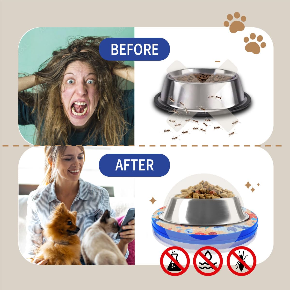SoulThink plateau en usage avec chien stabilité et propreté du repas