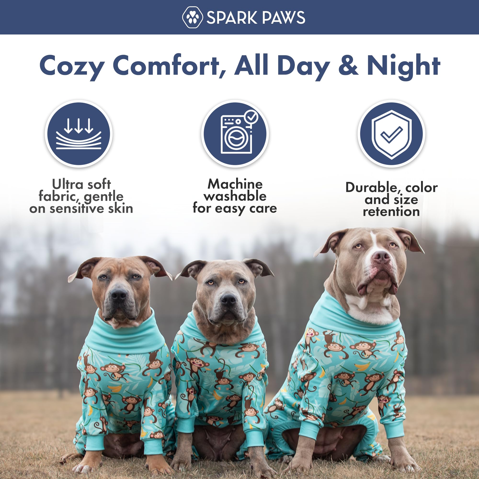 Spark Paws chien portant la combinaison pour récupération calme