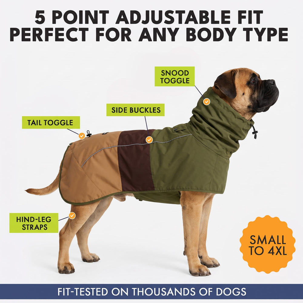 Spark Paws veste sur grand chien démontrant ajustement pour tailles XL