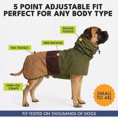 Spark Paws veste sur grand chien démontrant ajustement pour tailles XL