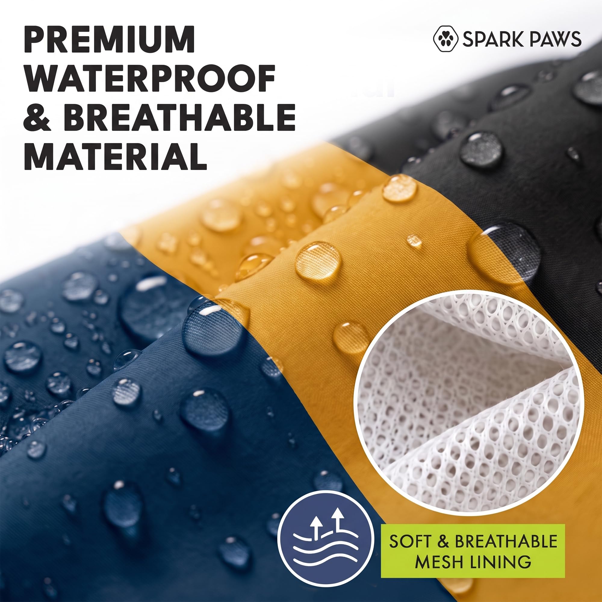 Spark Paws comparaison taille illustrant ajustement pour grands chiens