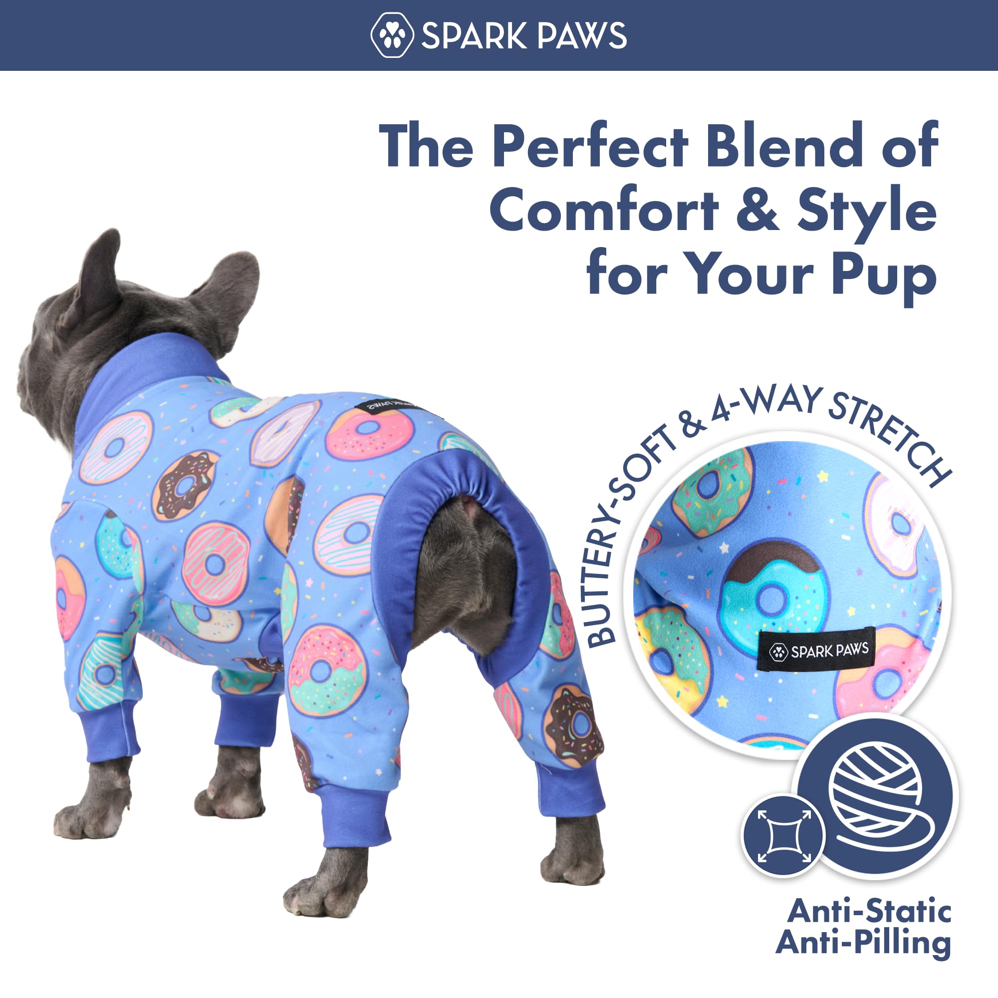 Spark Paws gros plan du tissu stretch montrant élasticité et confort