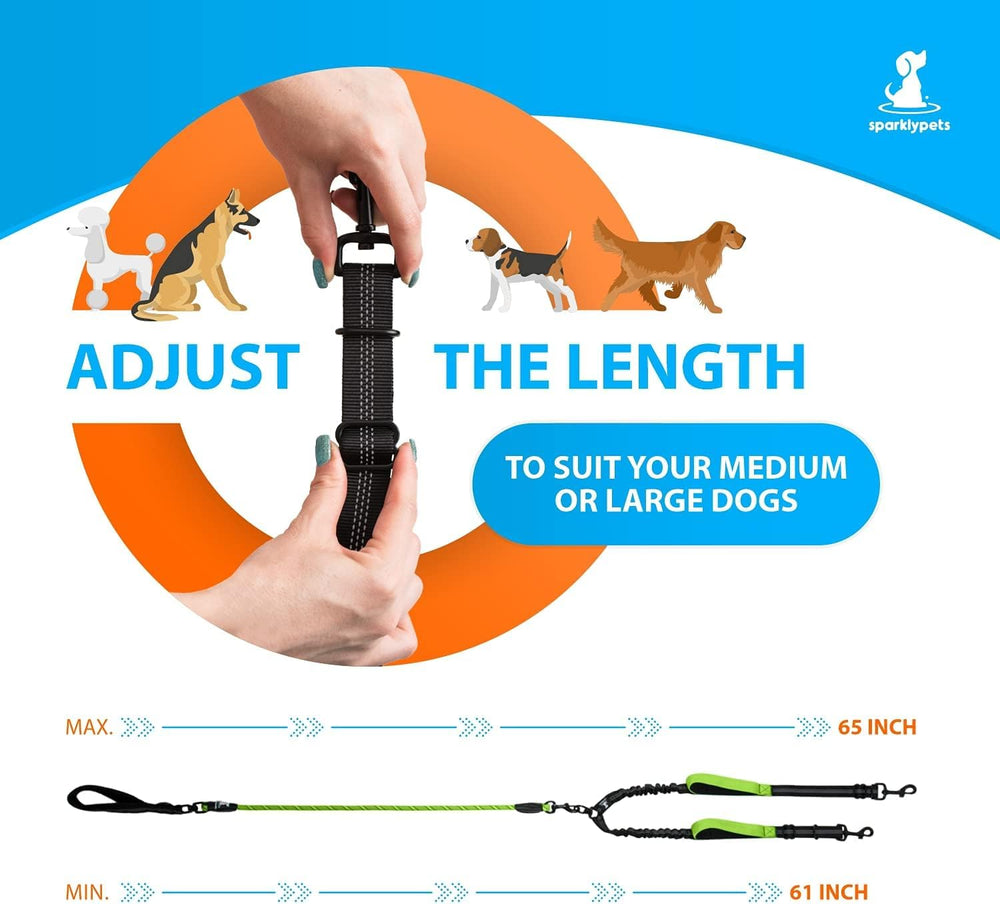 SparklyPets comparaison échelle main-laisse illustrant longueur et maniabilité