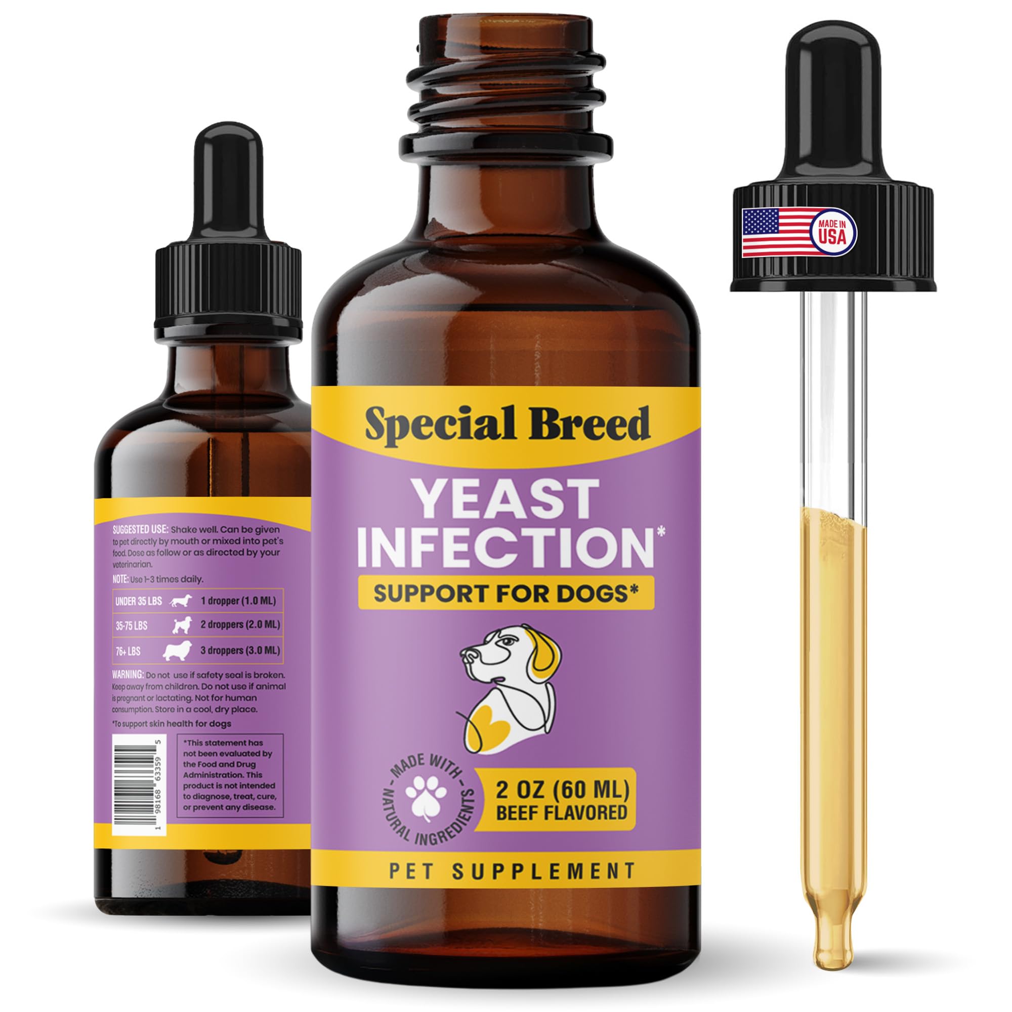 Special Breed emballage avant montrant solution naturelle apaisante
