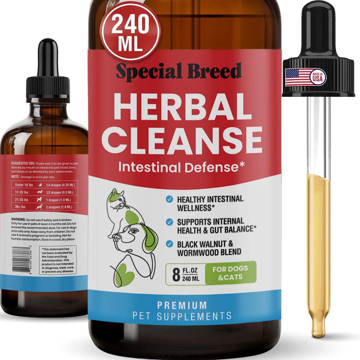 Special Breed flacon face montrant format 8 oz et usage pratique