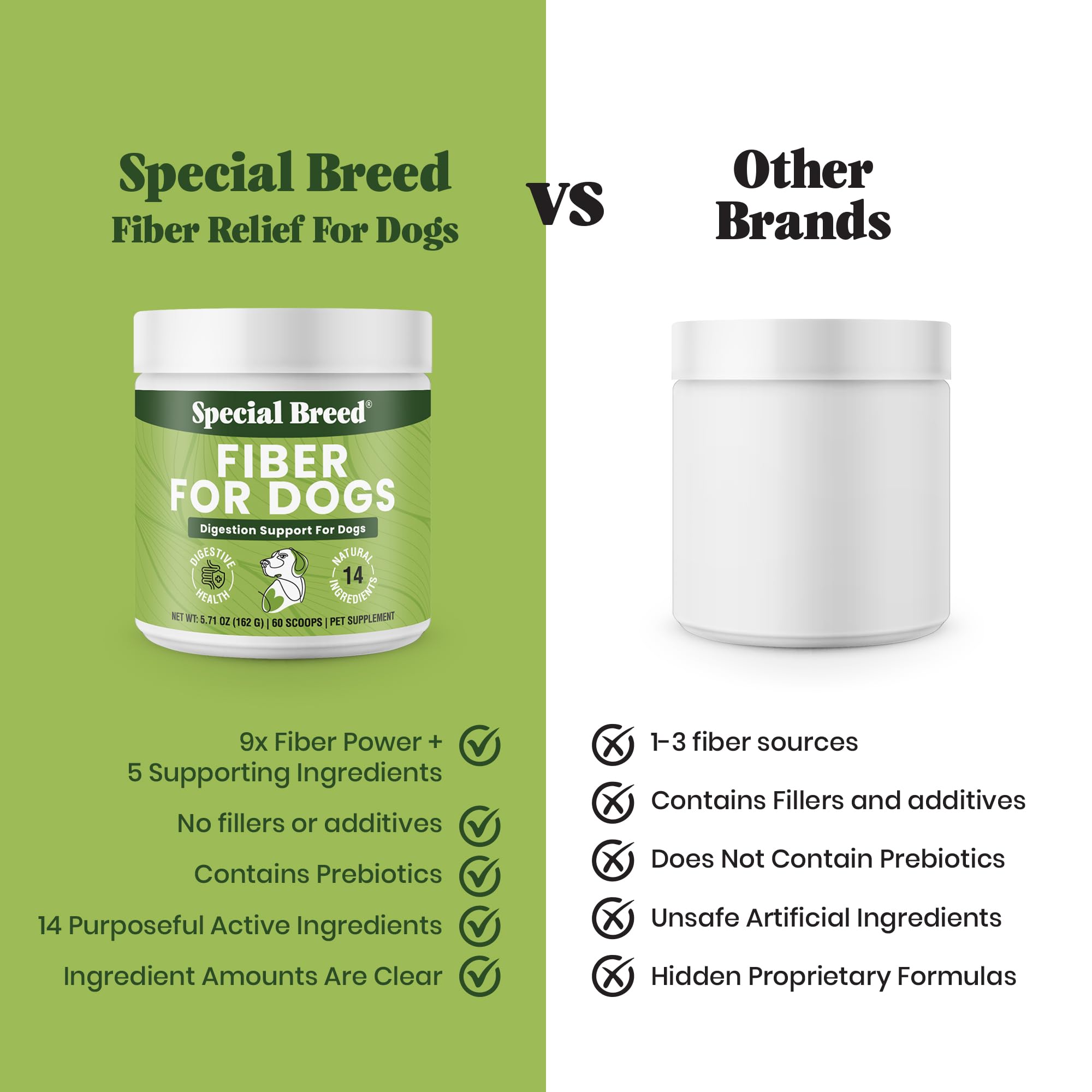 Special Breed étiquette ingrédients naturels pour transparence et sûreté
