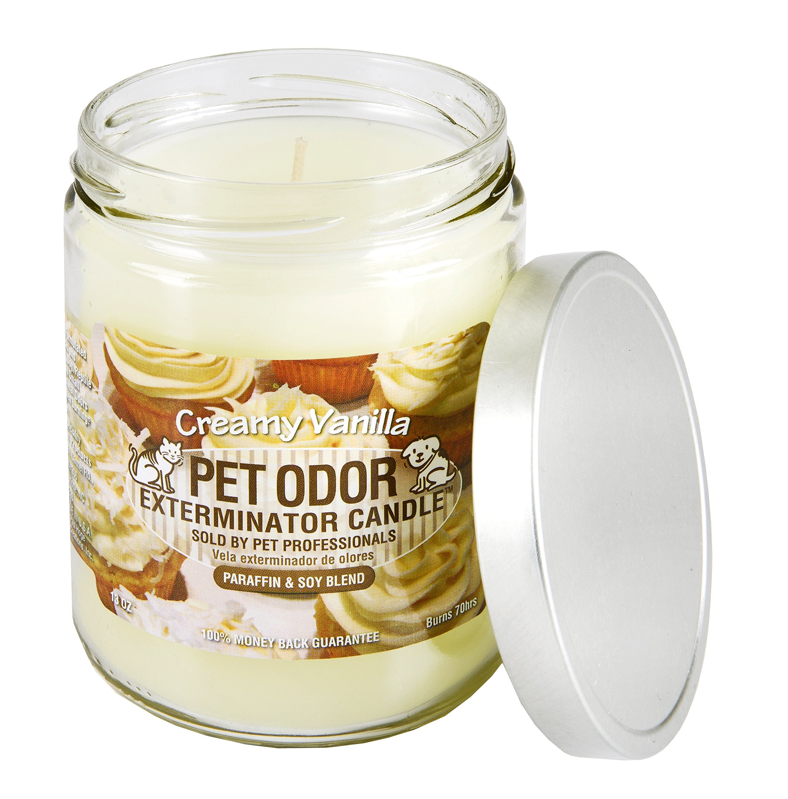 SPECIALTY PET PRODUCTS bougie vanille étiquette lisible indiquant enzymes neutralisantes
