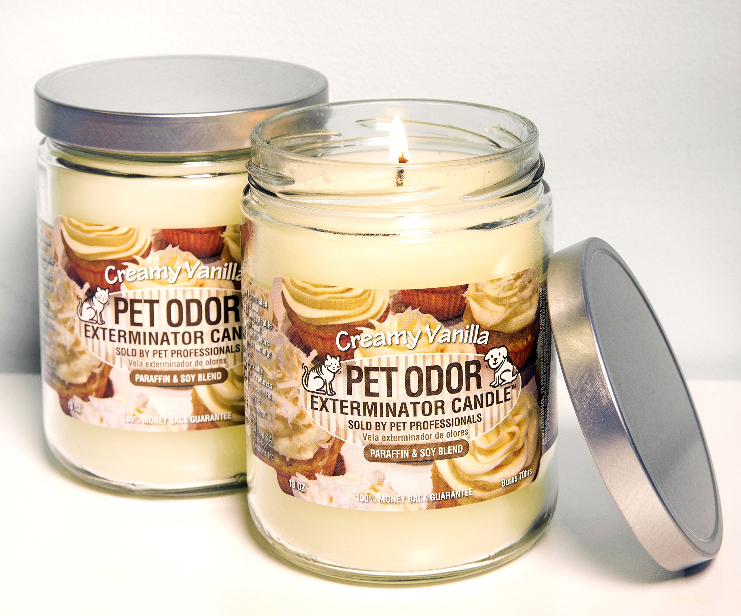 SPECIALTY PET PRODUCTS bougie vanille gros plan cire montrant texture durable