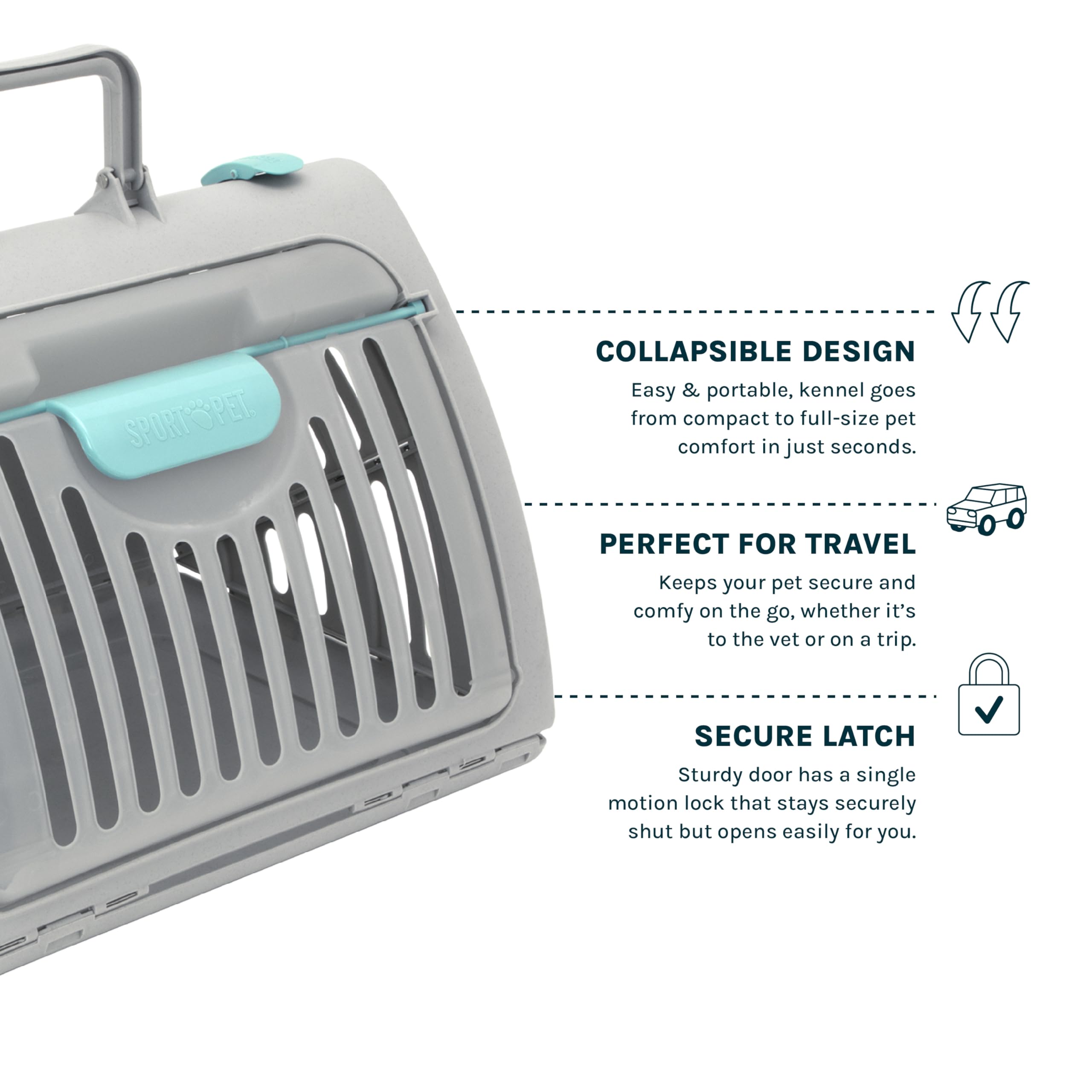 SportPet Designs fentes d'aération arrondies assurant circulation d'air et visibilité