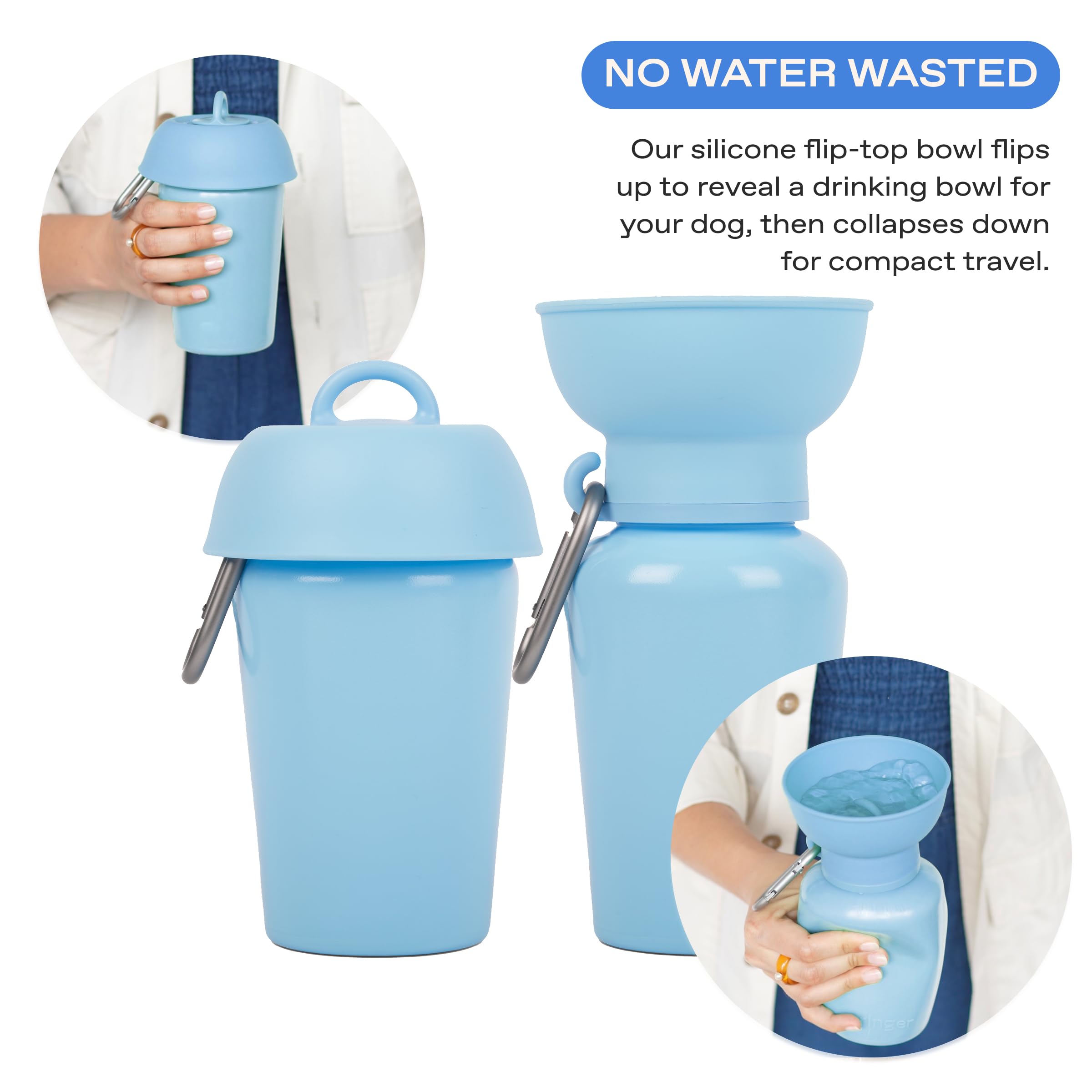 Springland bol pliable gros plan en silicone facile à déployer pour boire