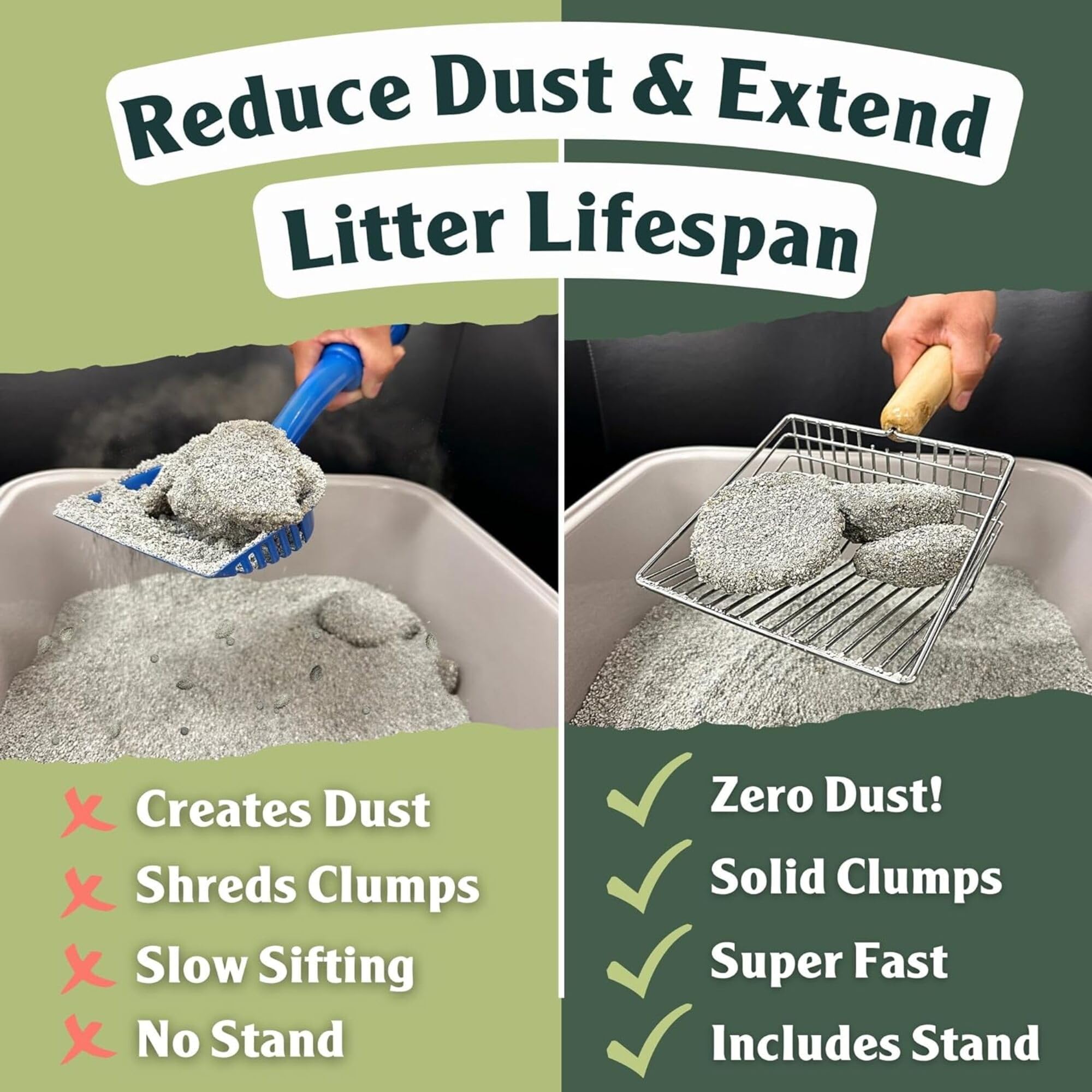 Sprinkle & Sweep étiquette indiquant charbon actif coco pour adsorption odeurs