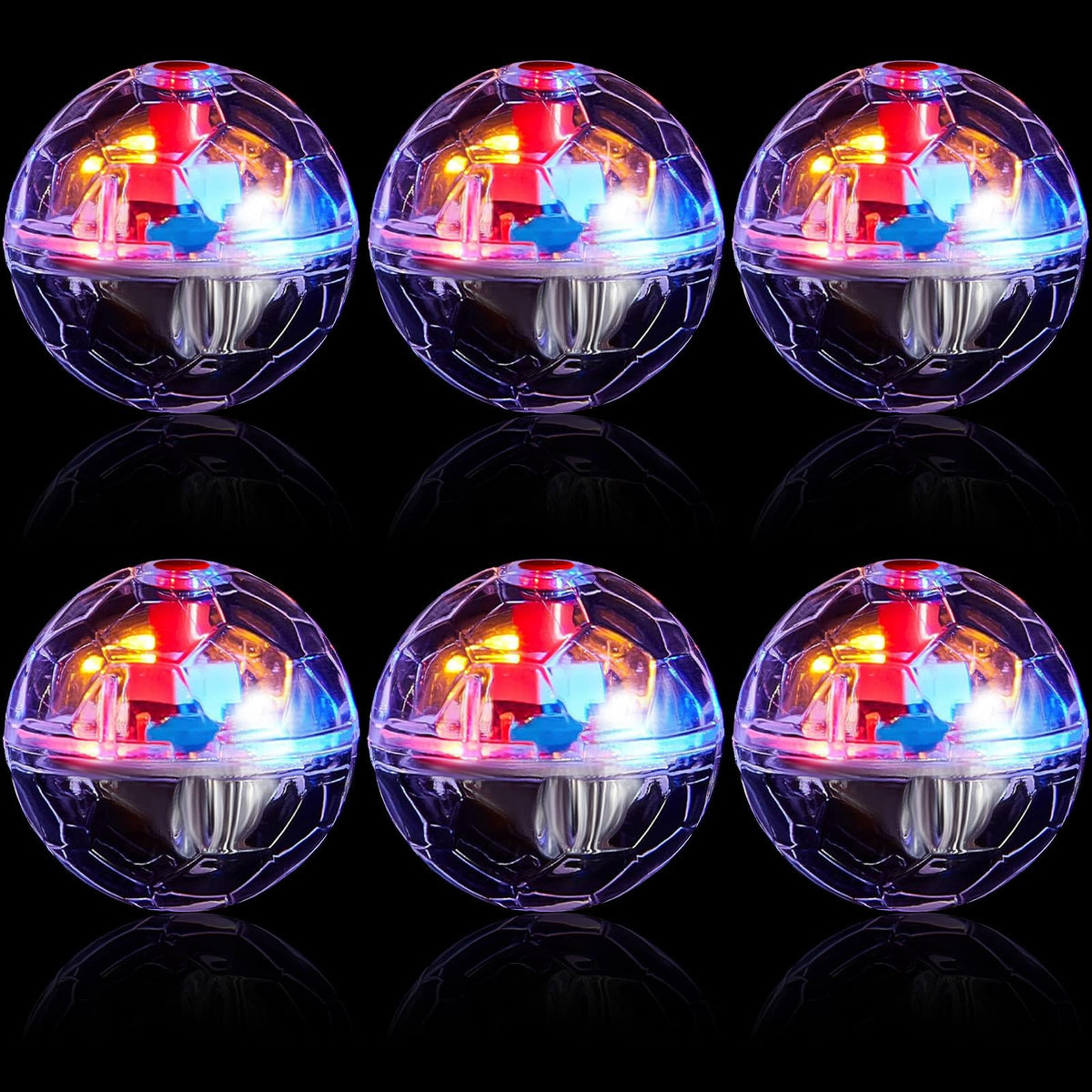 Sratte emballage avant montrant le pack de six balles lumineuses et bénéfice de variété