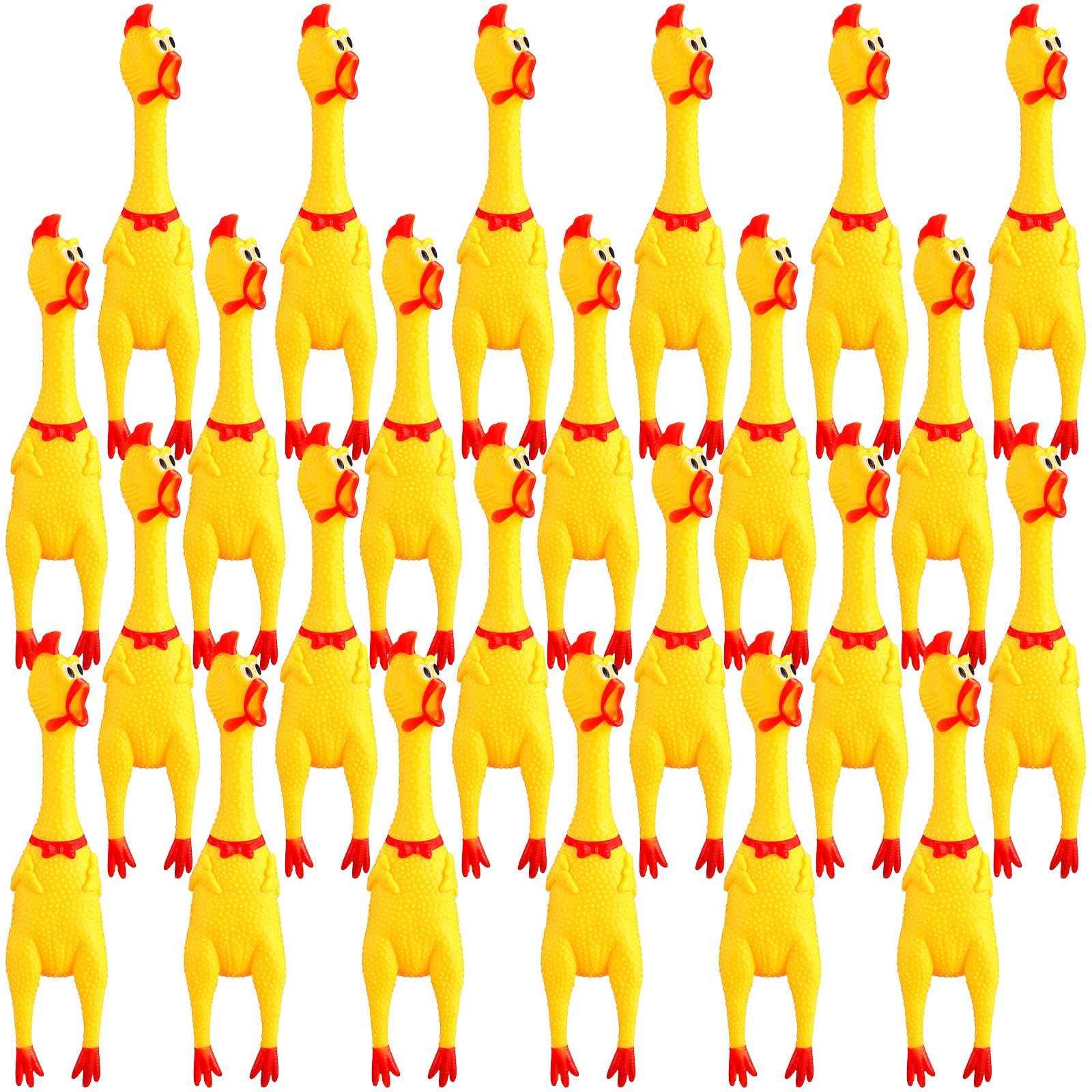 Sratte poulet caoutchouc face emballé montre contenu pratique