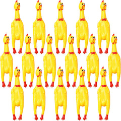 Sratte poulet pack avant montrant 16 jouets jaunes pour fêtes