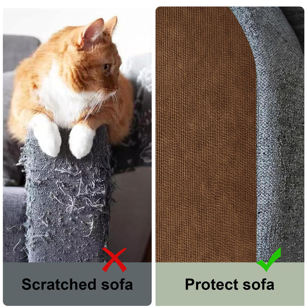 SREBAY tapis posé sur canapé montrant protection immédiate des accoudoirs
