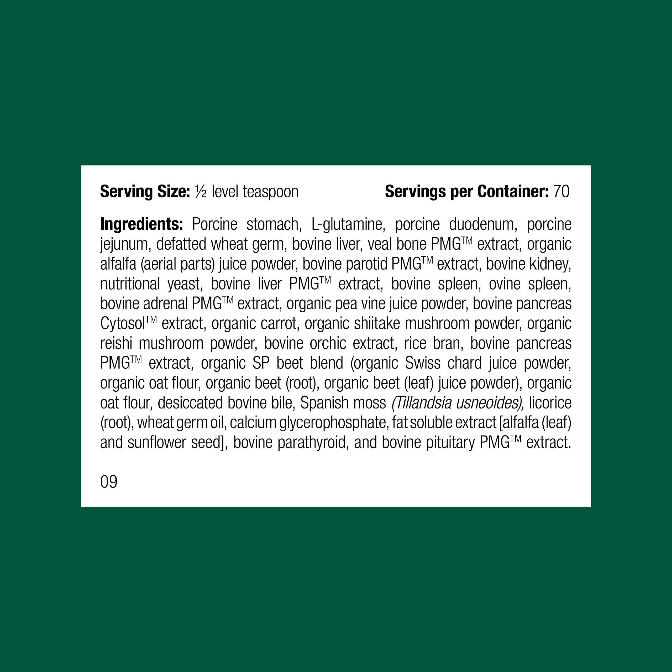 Standard Process cuillère doseuse montrant la mesure précise pour dosage