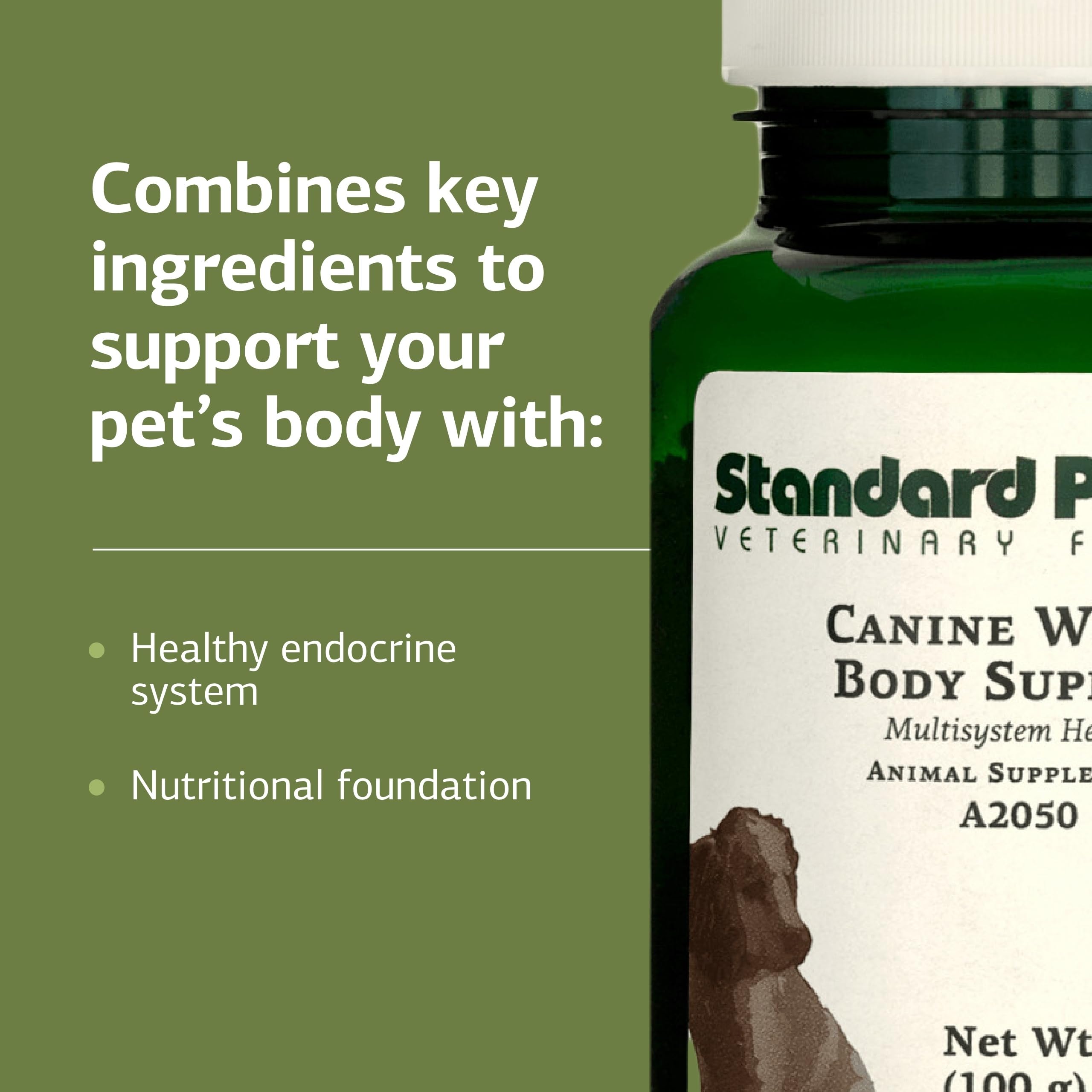 Standard Process doseur posant avec la poudre montrant dosage pratique quotidien