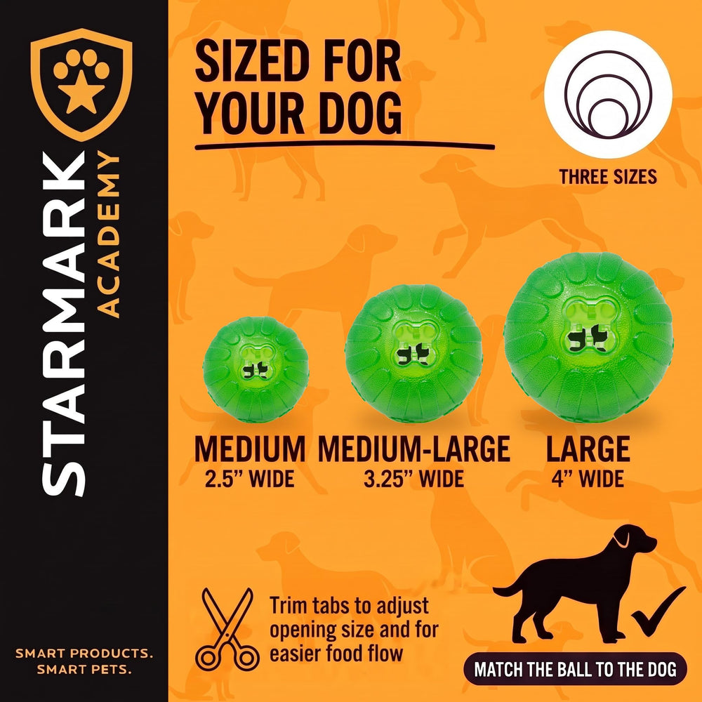 Starmark balle à côté d'une main pour comparaison d'échelle pratique
