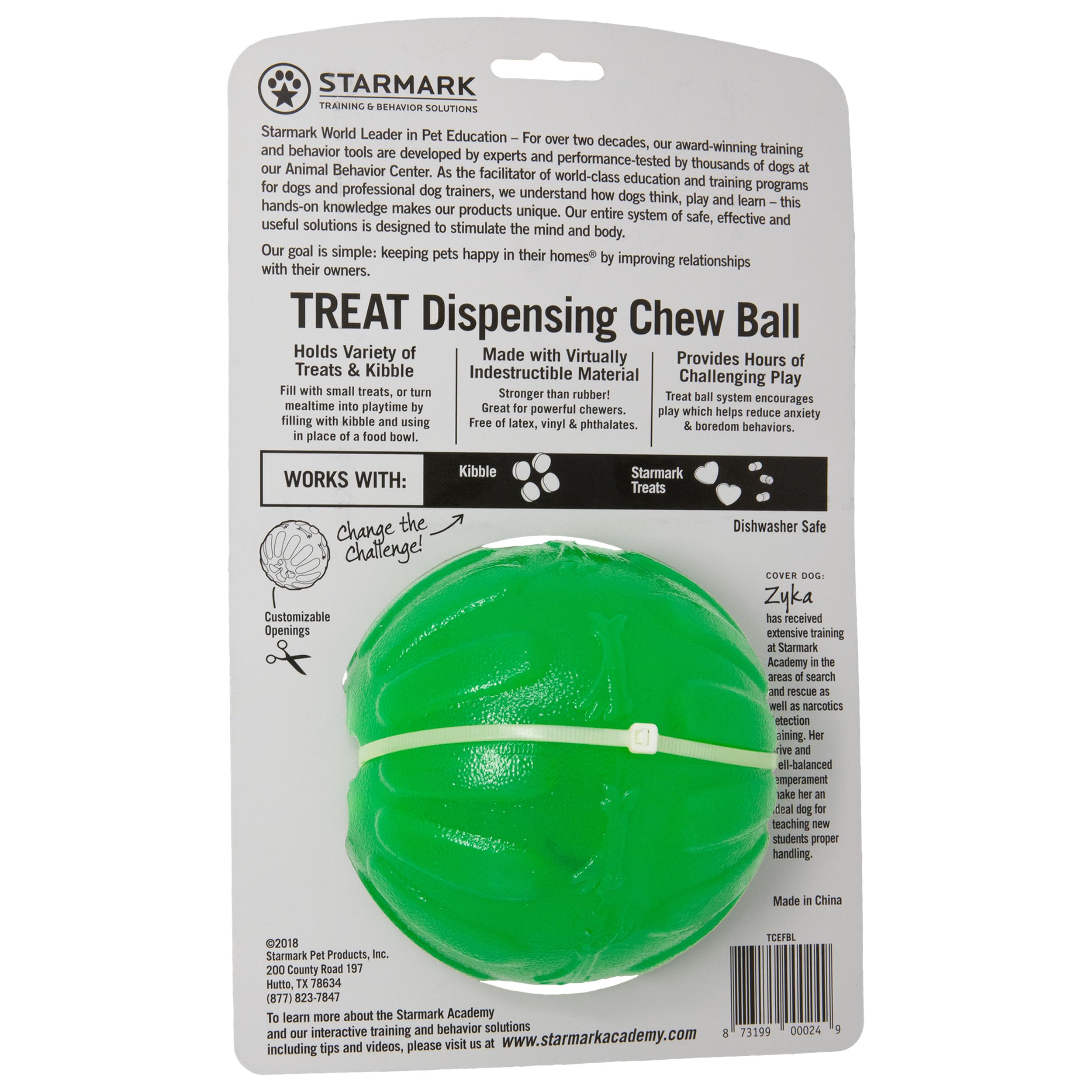 Starmark balle ouverte remplie de croquettes pour stimulation mentale