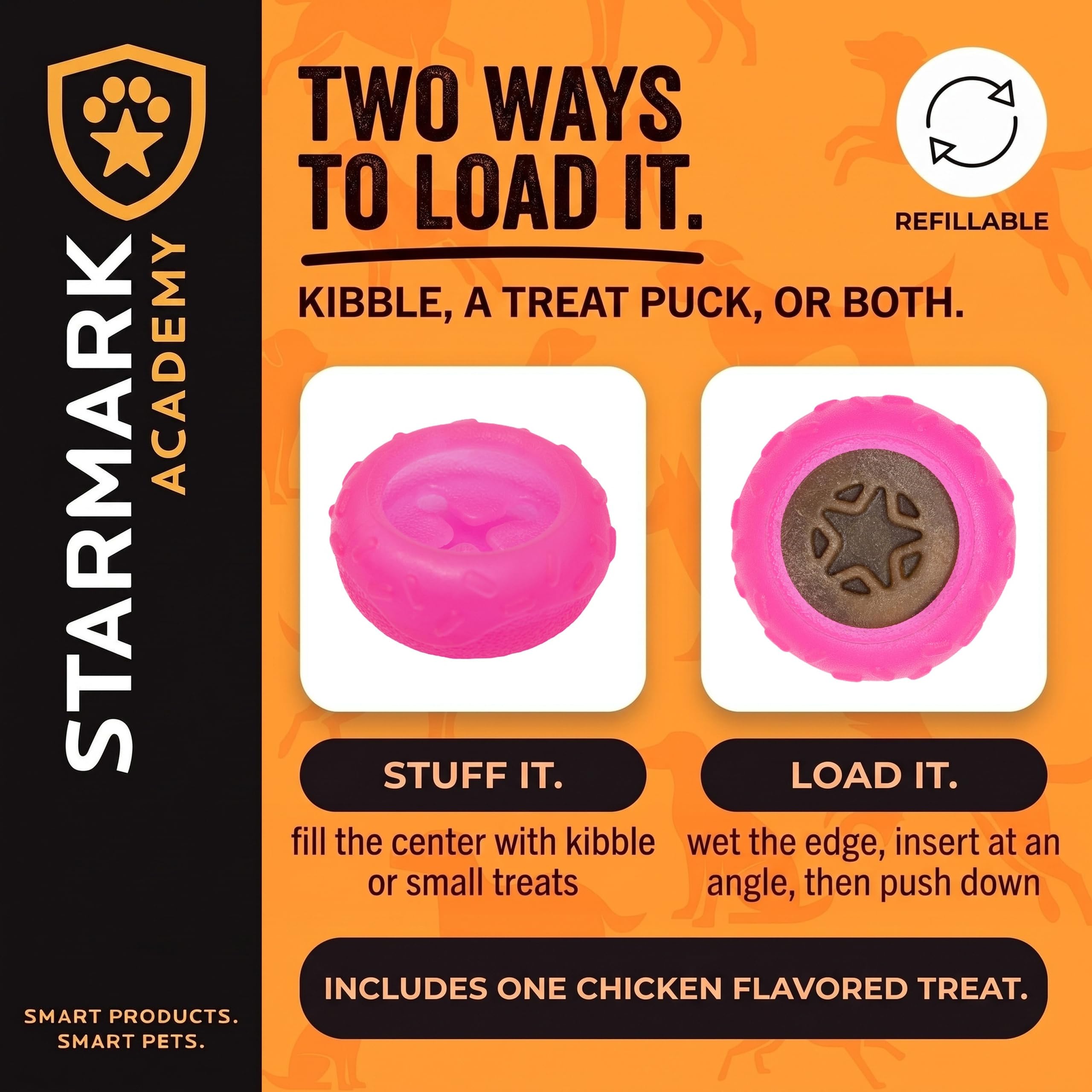 Starmark Donut tenu en main pour montrer échelle adaptée petits chiens