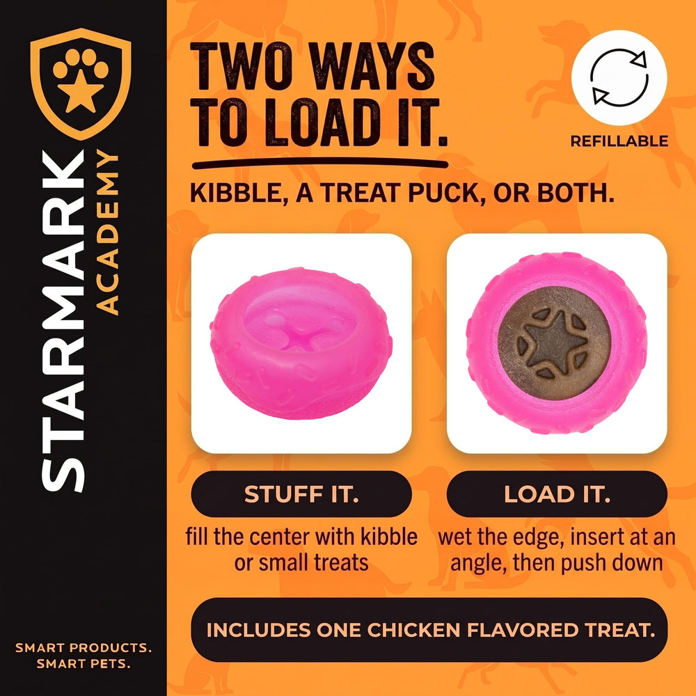 Starmark Donut tenu en main pour montrer échelle adaptée petits chiens