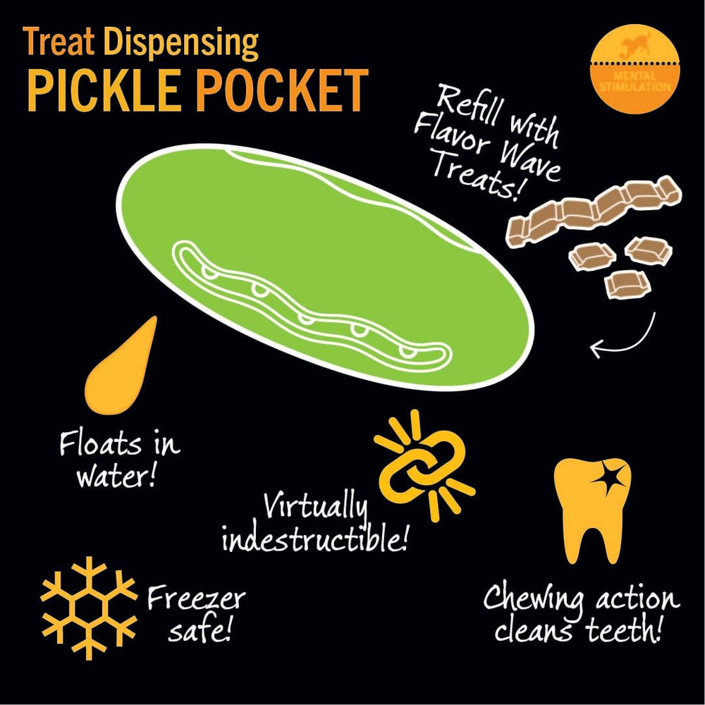 Starmark Pickle Pocket posé à côté d'une balle pour comparaison de taille