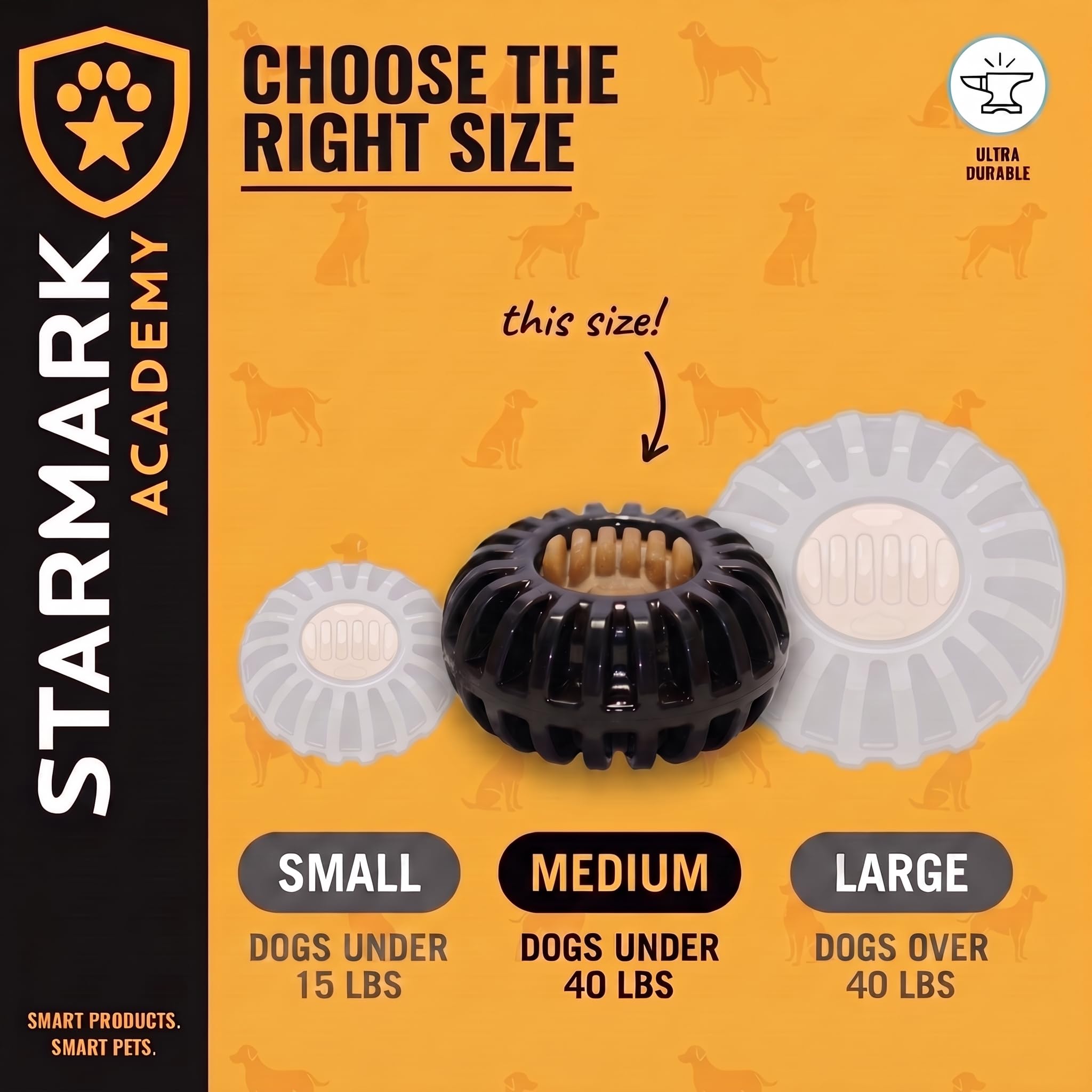 Chien jouant avec Starmark Wheeler roulé, bénéfice exercice et engagement