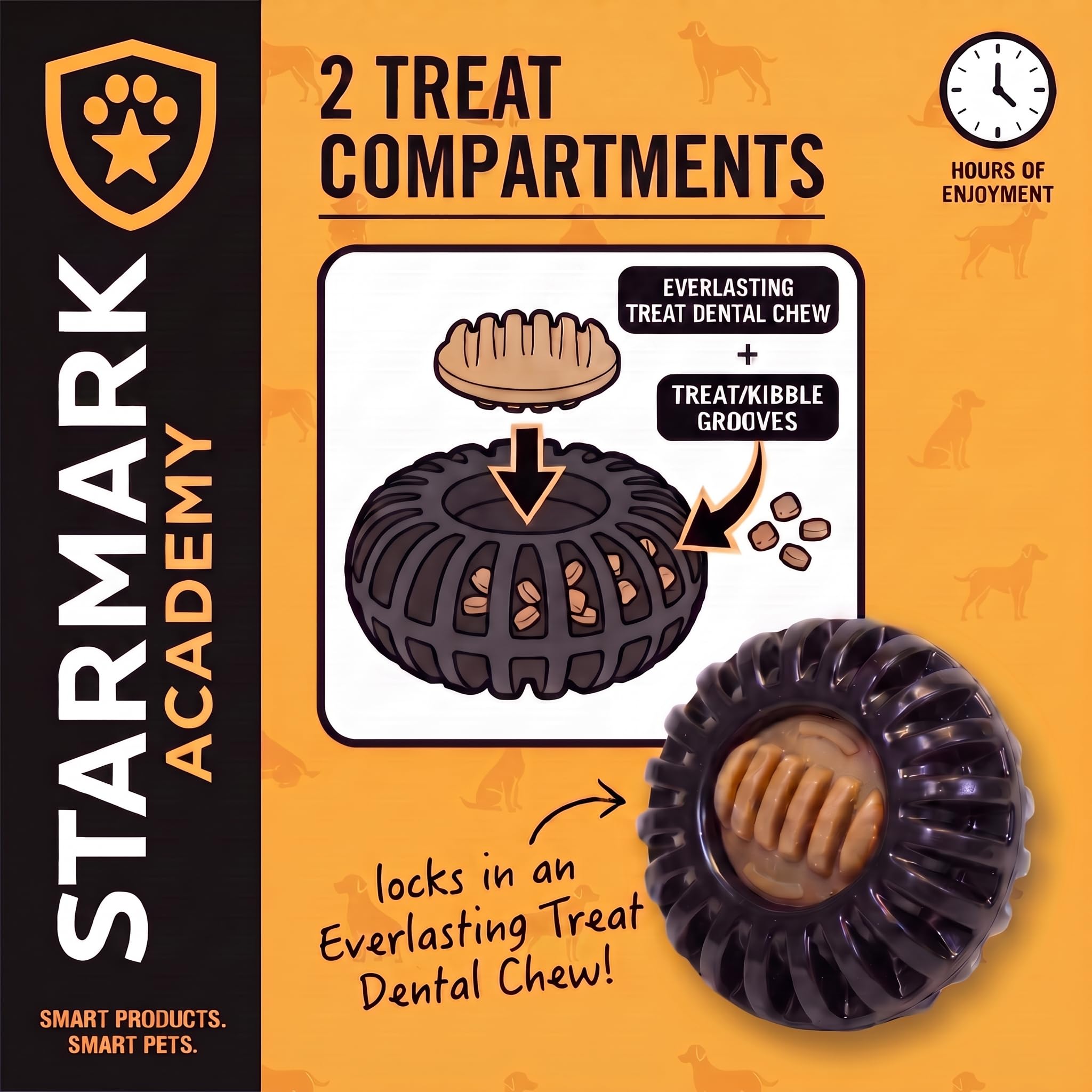 Rainures du Starmark Wheeler remplies de croquettes pour défi mental prolongé