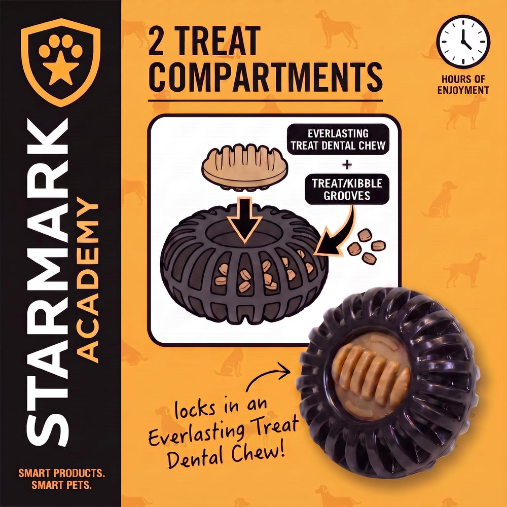 Rainures du Starmark Wheeler remplies de croquettes pour défi mental prolongé