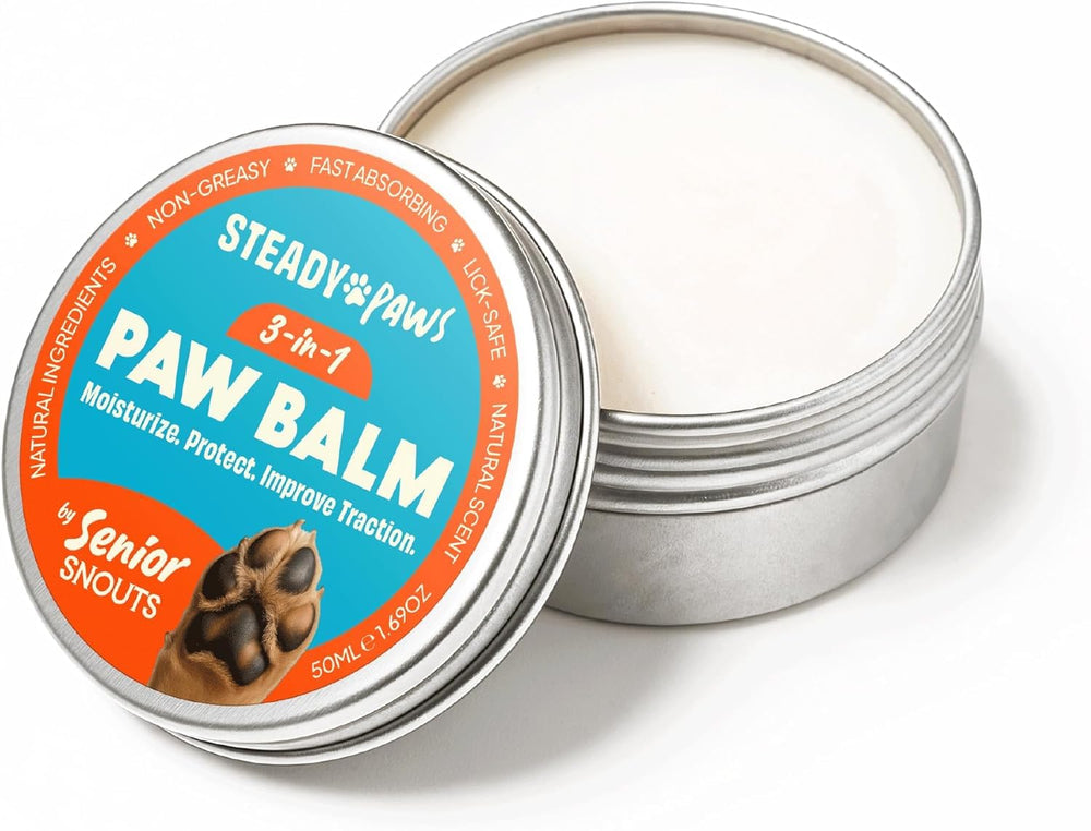 Steady Paws emballage avant montrant le baume protecteur pour coussinets