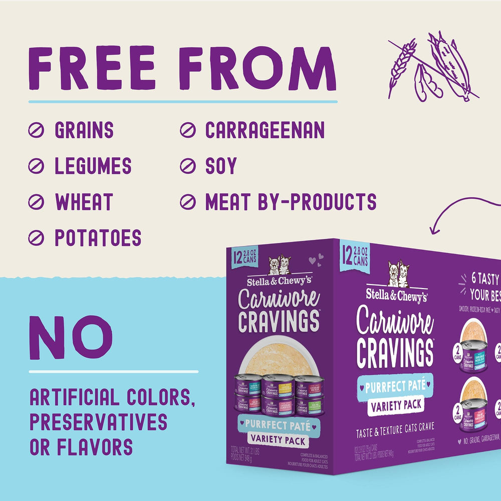 Stella & Chewy's étiquette nutritionnelle lisible montrant ingrédients clés