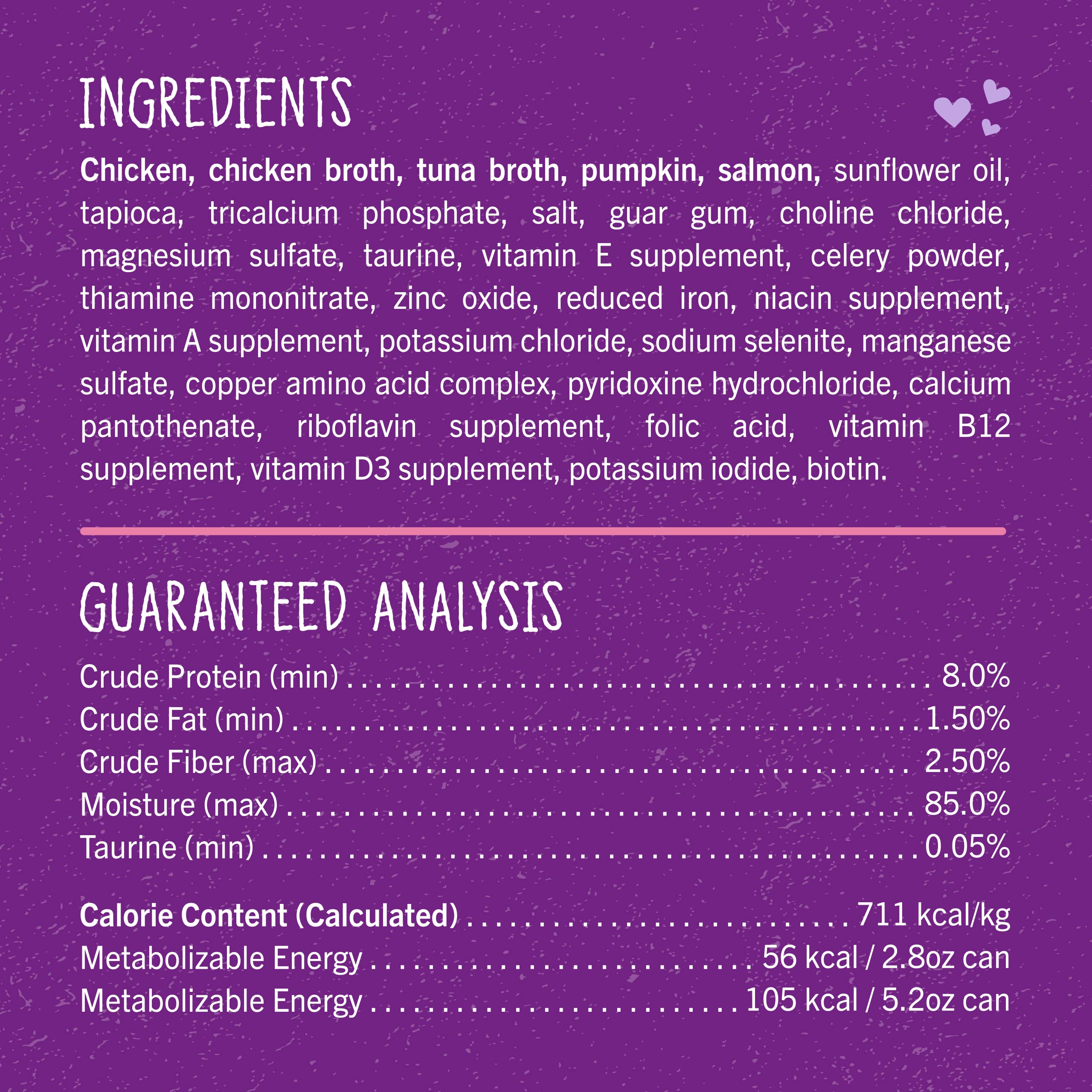 Stella & Chewy's étiquette nutrition montrant composition sans céréales claire