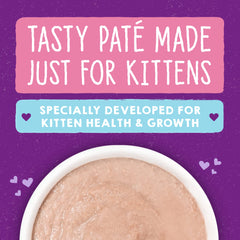 Image rapprochée du pâté Stella & Chewy's montrant texture lisse et attrayante pour chatons difficiles