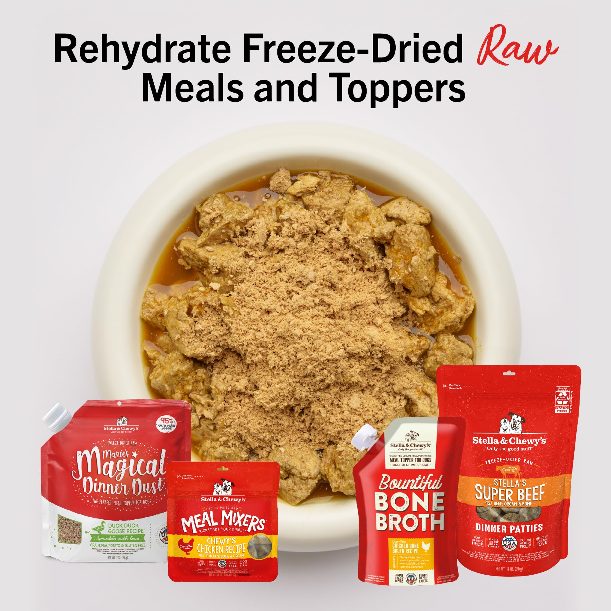 Stella & Chewy's étiquette nutritionnelle montrant ingrédients human-grade