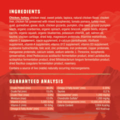 Vue intérieure du sac Stella & Chewy's Wild Red montrant quantité et qualité