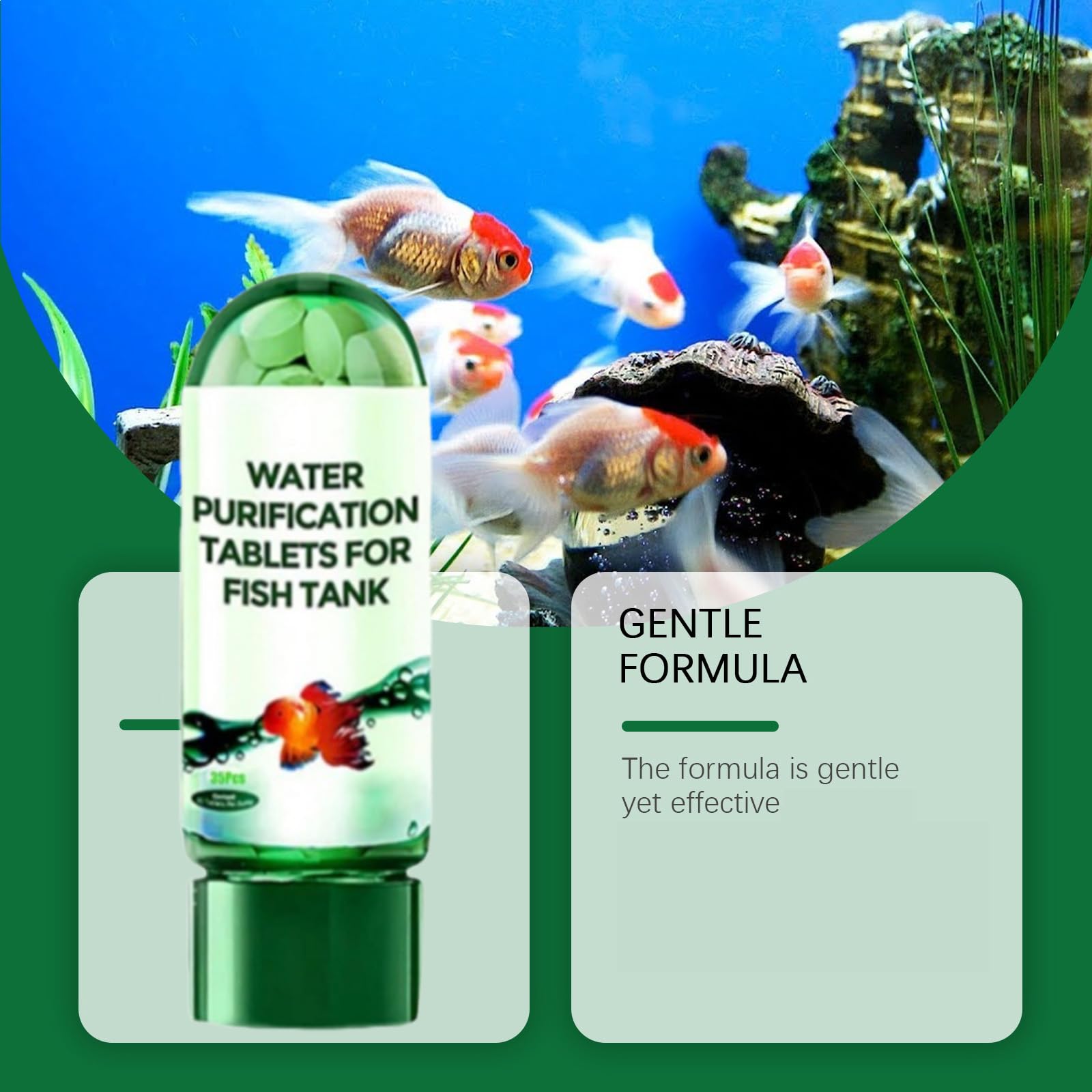 Steriqotu pastille dans l'eau clarifiant visiblement l'aquarium rapidement