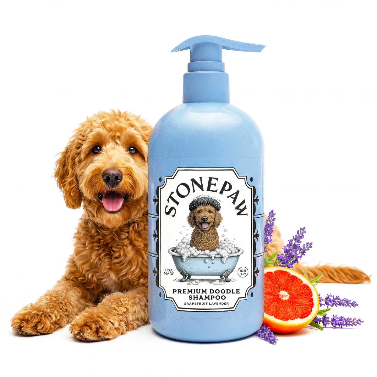 Stonepaw bouteille avant 16oz montrant flacon pratique et étiquette