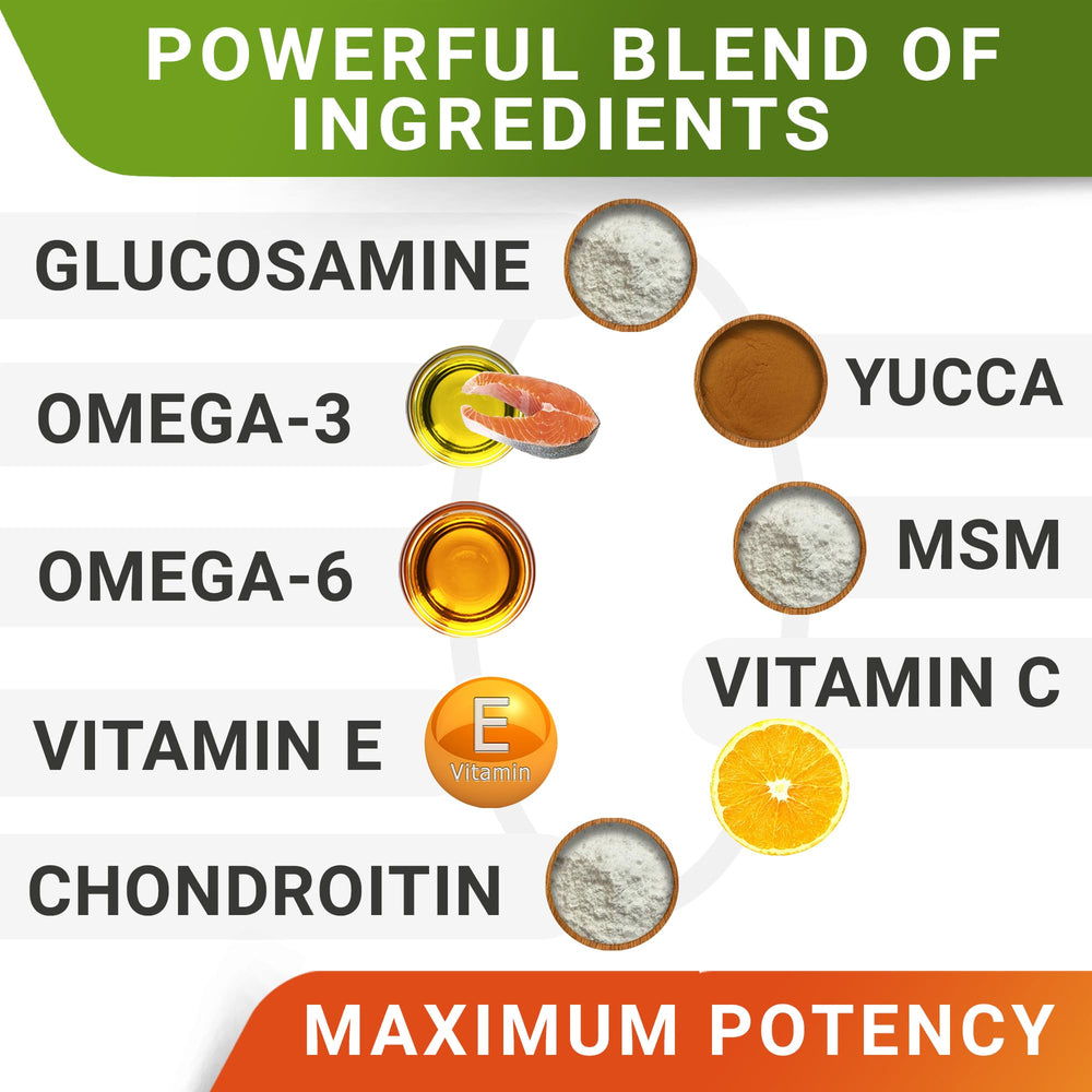 STRELLALAB étiquette ingrédients listant glucosamine, chondroïtine, MSM