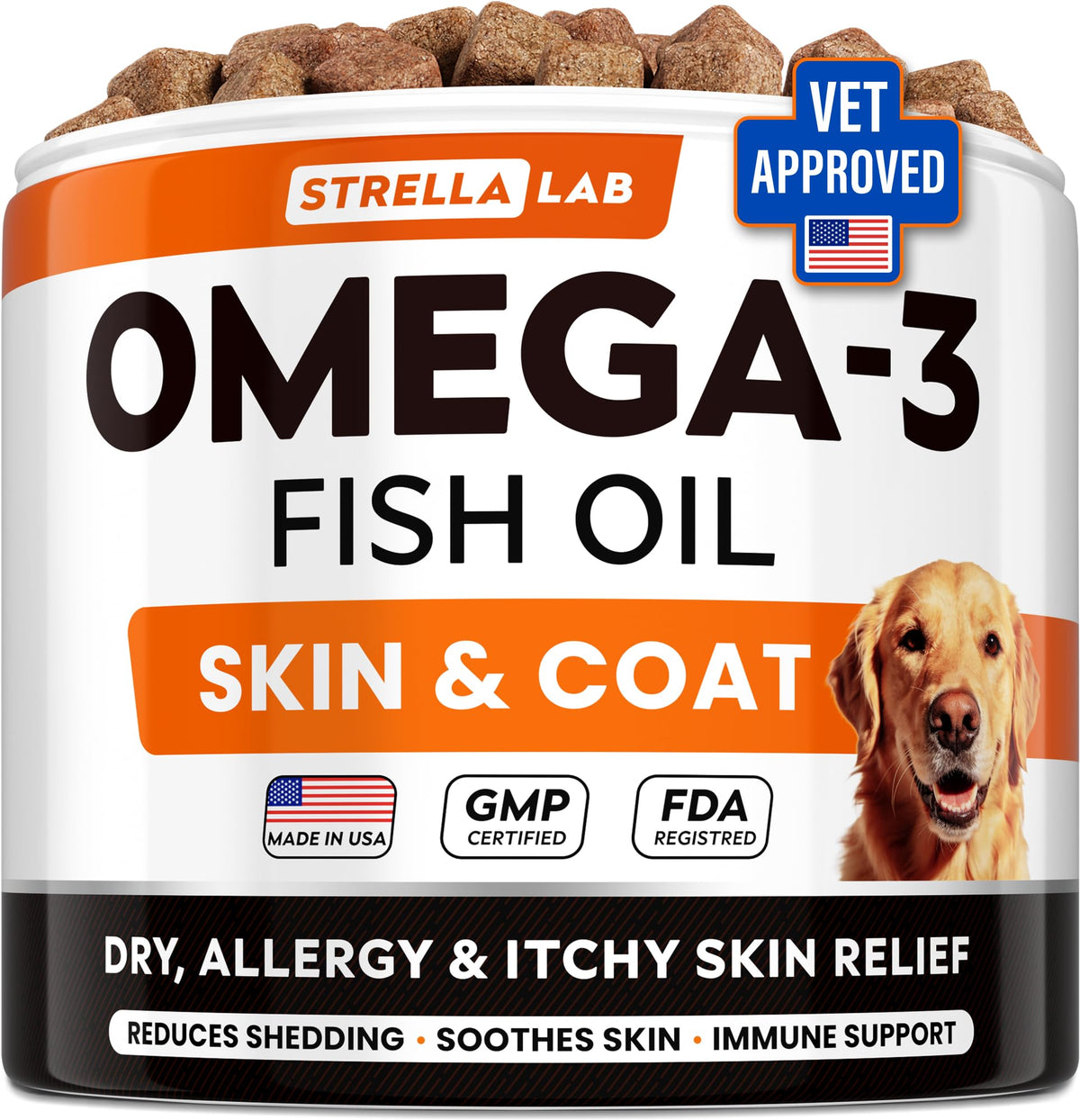 STRELLALAB pot de 180 friandises vue avant, pratique pour supplémenter le chien