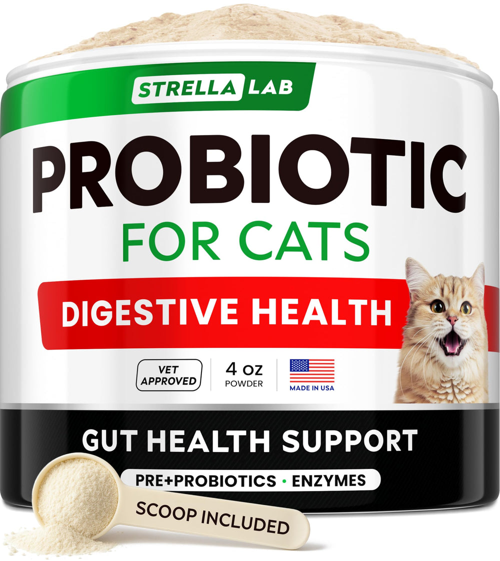 STRELLALAB pot de poudre probiotic pour chat, facile à utiliser