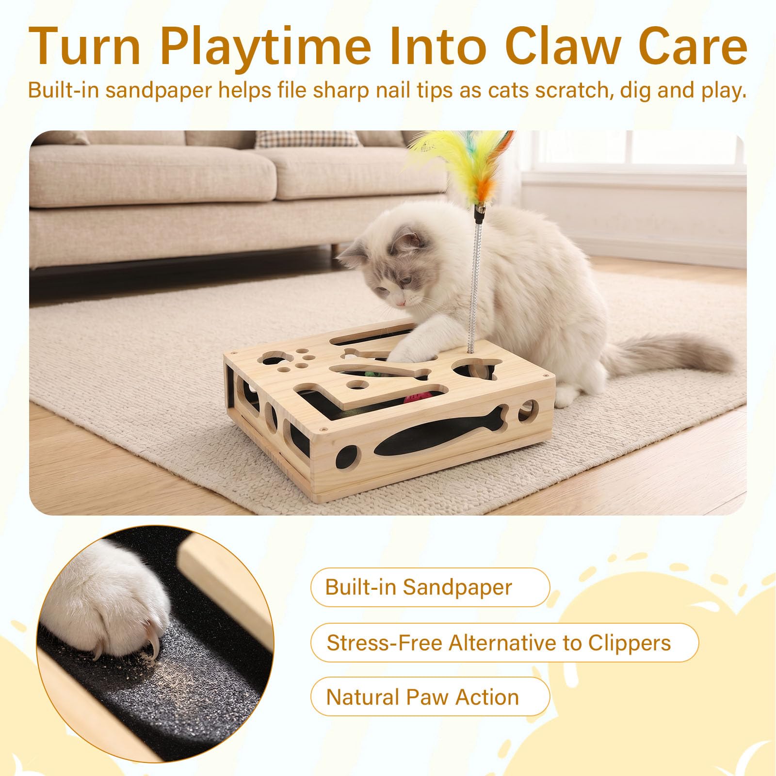 STRJOYNY accessoires inclus : billes grelot, billes herbe à chat et baguette plume pour stimulation