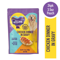 Strongheart gros plan sur morceaux de poulet appétissants et naturels