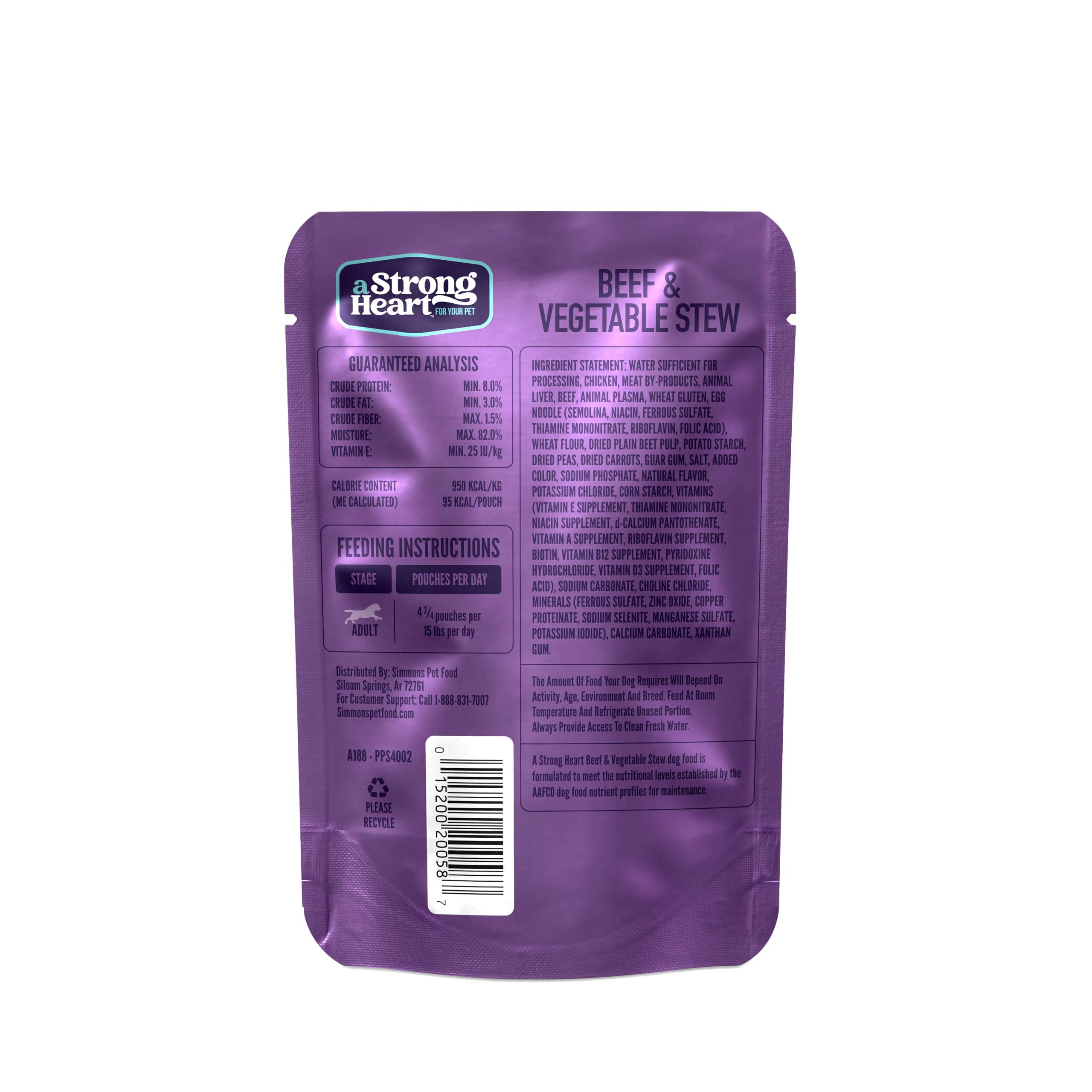 Strongheart sachet ouvert montrant portion prête à servir