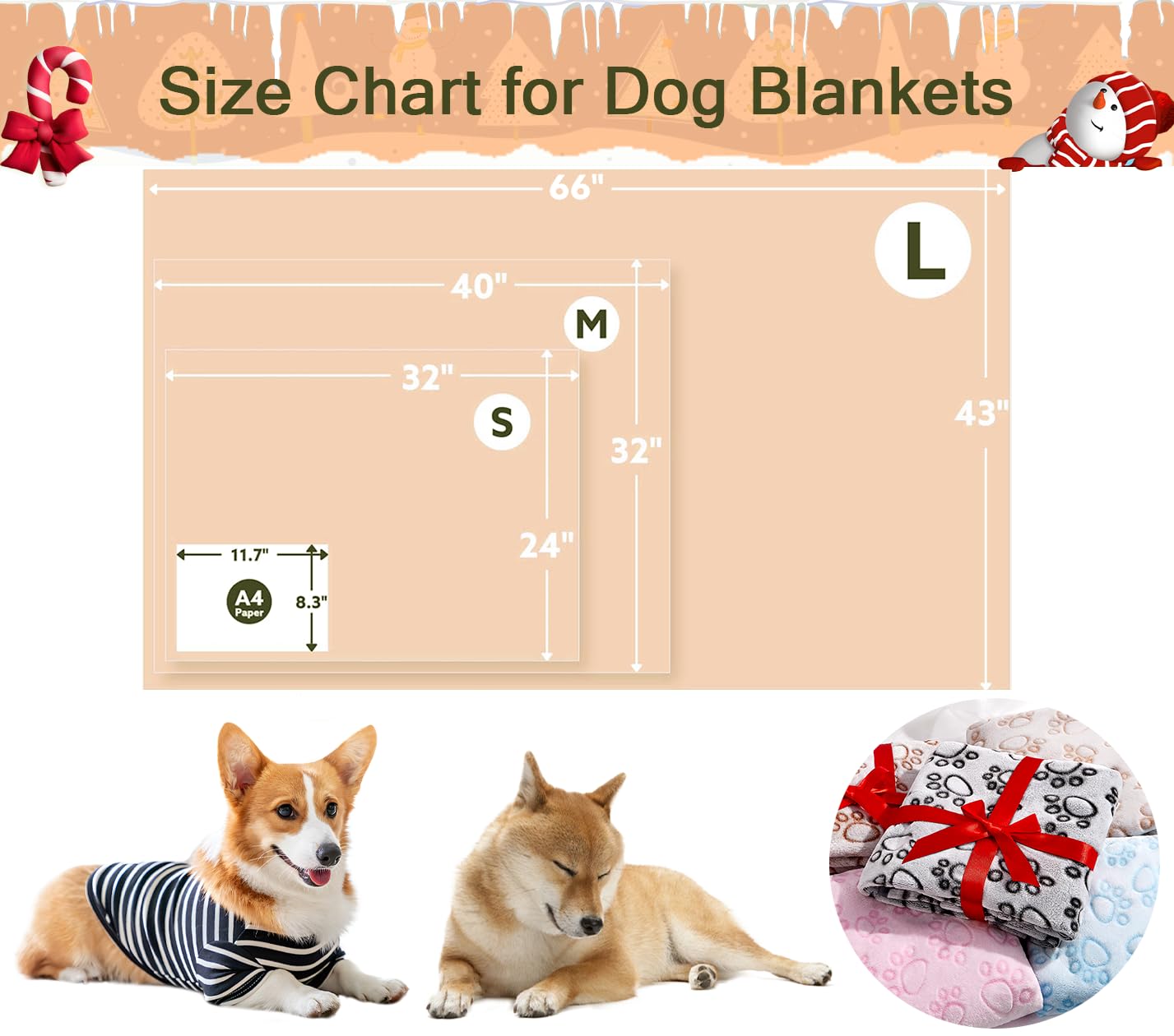Stuffed comparaison taille avec grand chien illustrant couverture adaptée