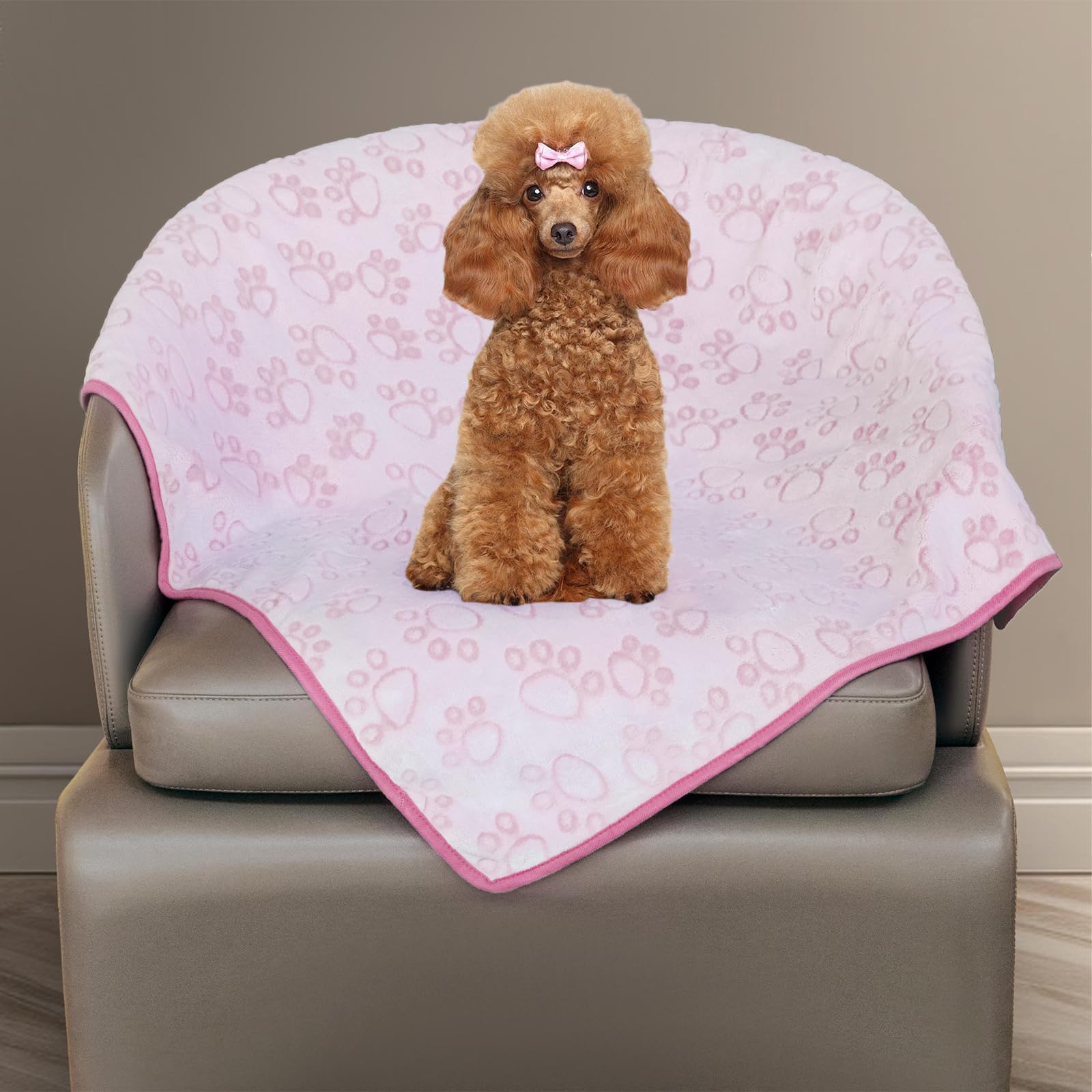 Couverture Stuffed face avant rose montrant motif pattes et style protecteur