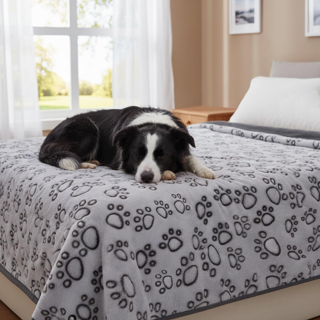 Stuffed couverture face avant motif pattes pour protection et confort