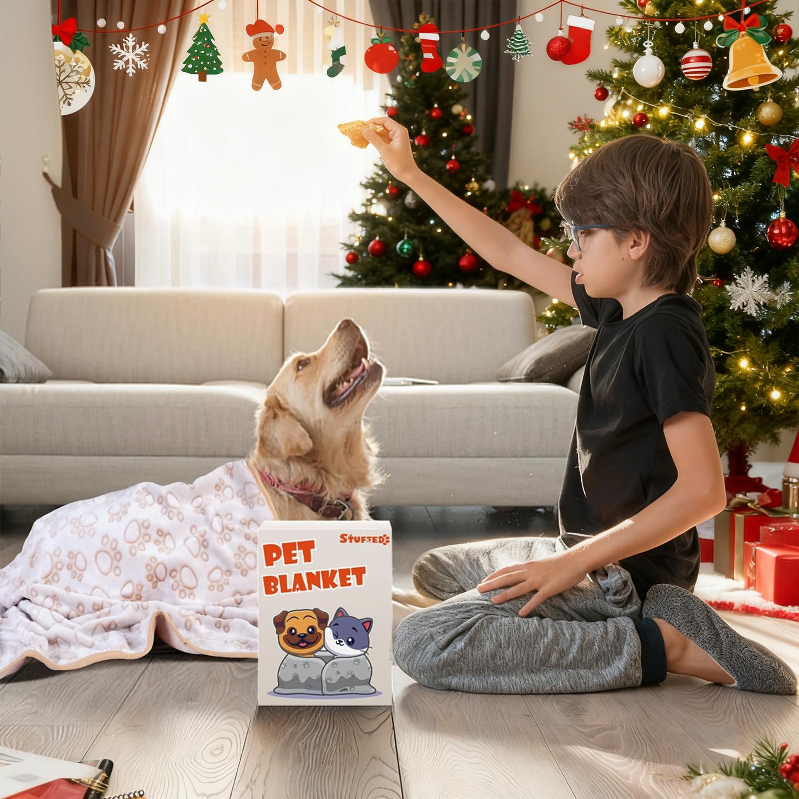 Stuffed couverture pliée en emballage cadeau prête à offrir