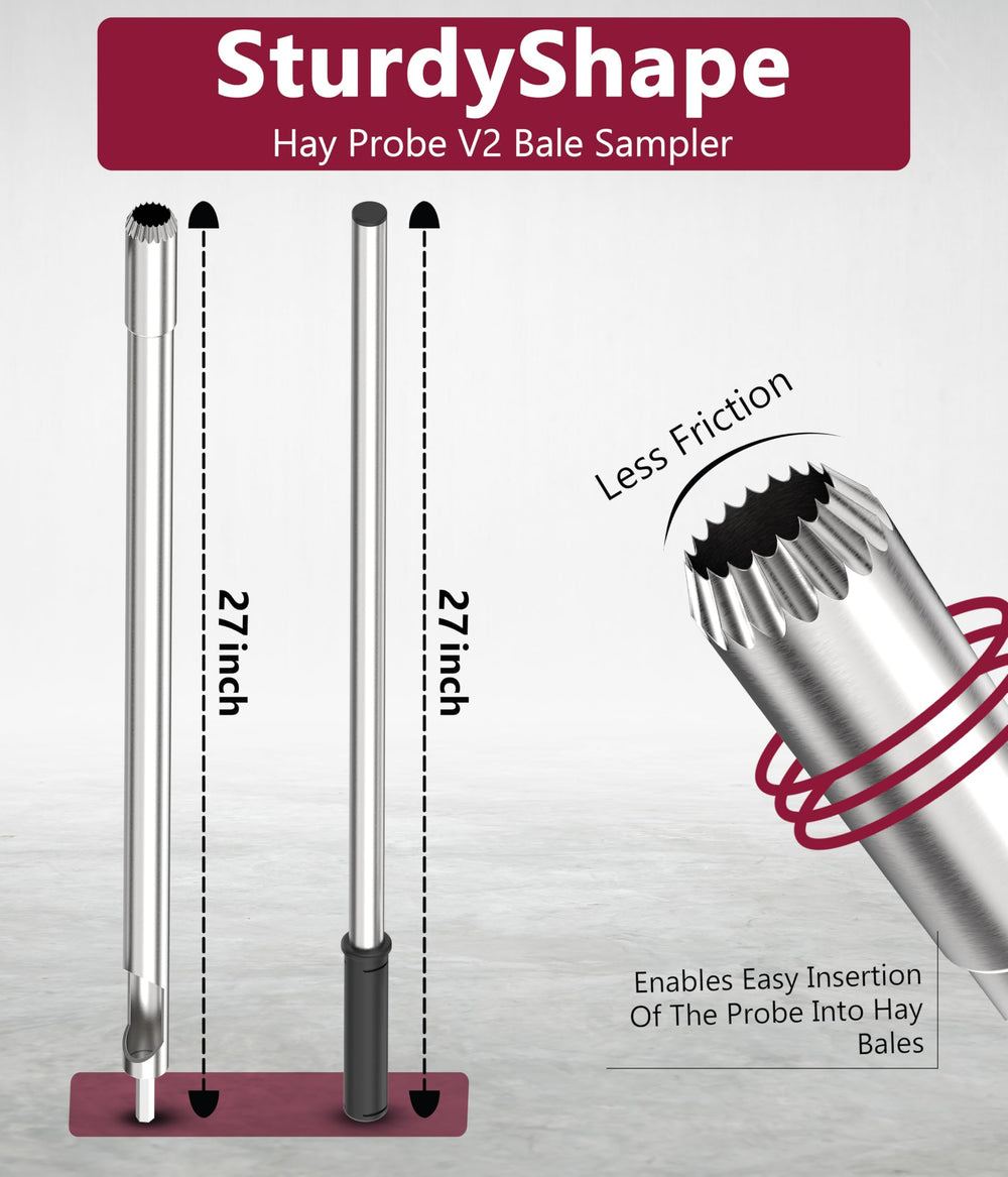 SturdyShape comparaison de taille 27 pouces à côté d'une règle, indiquant longueur adéquate