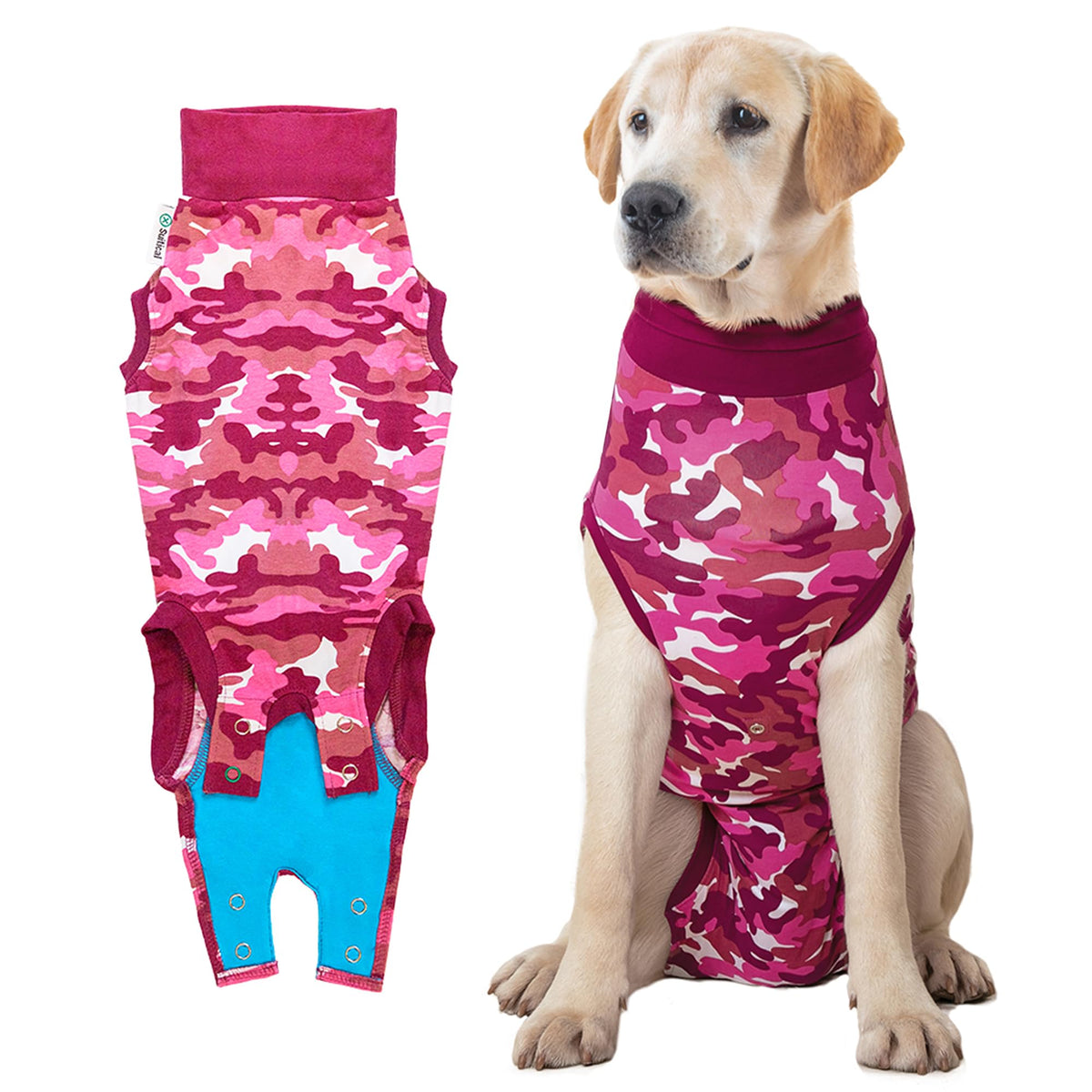 Suitical combinaison rose camouflage face avant protège plaies confort