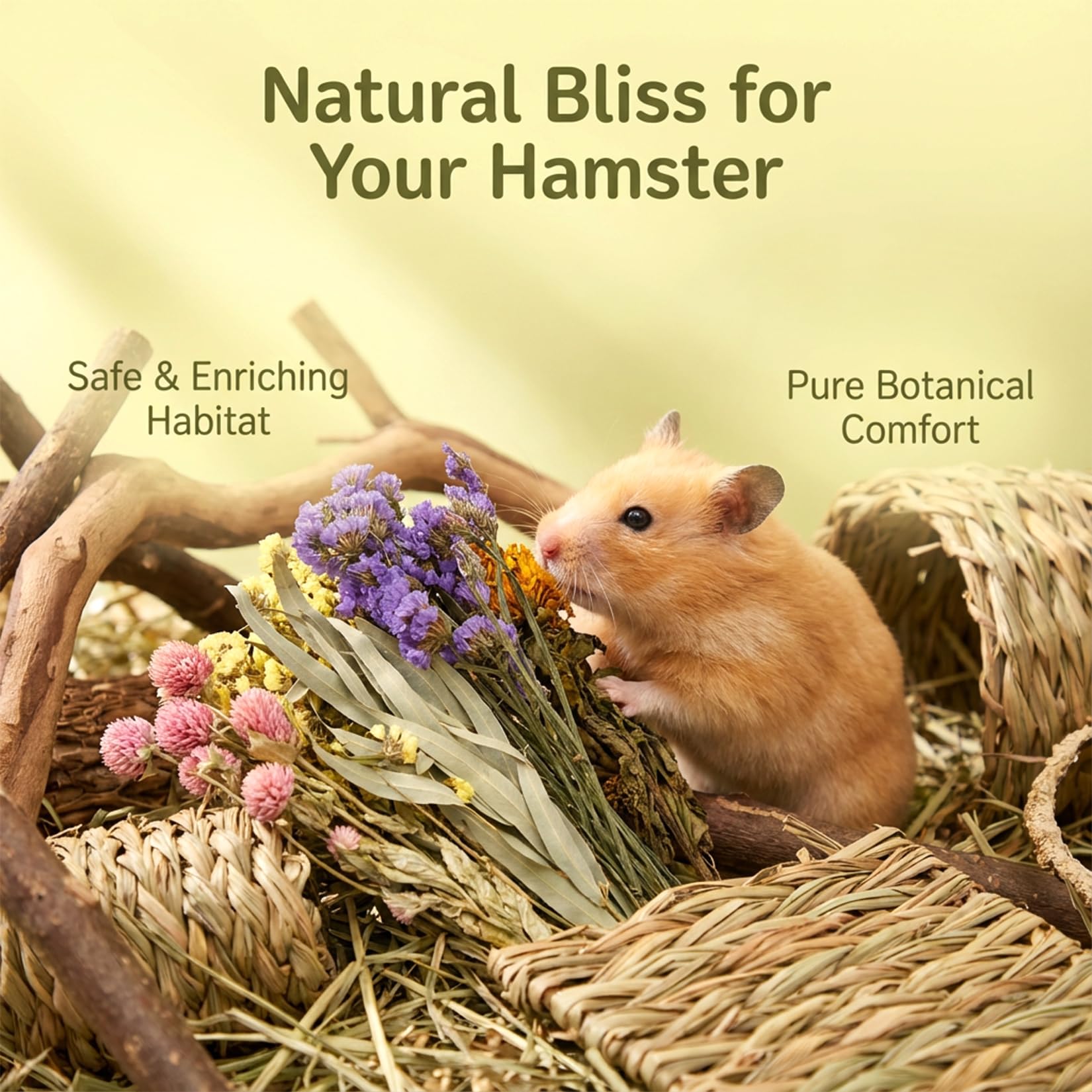 Sukh gros plan fleurs séchées pour texture et mastication